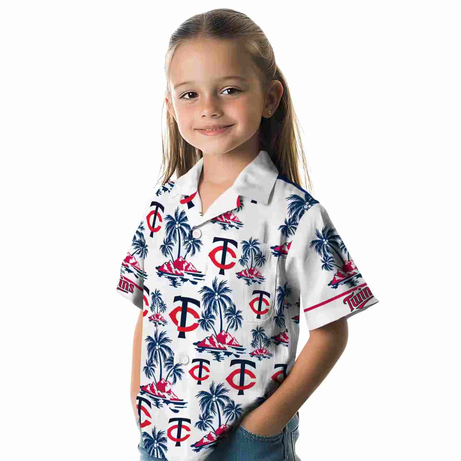 minnesota twins palm island print navy white hawaiian shirt premium grade