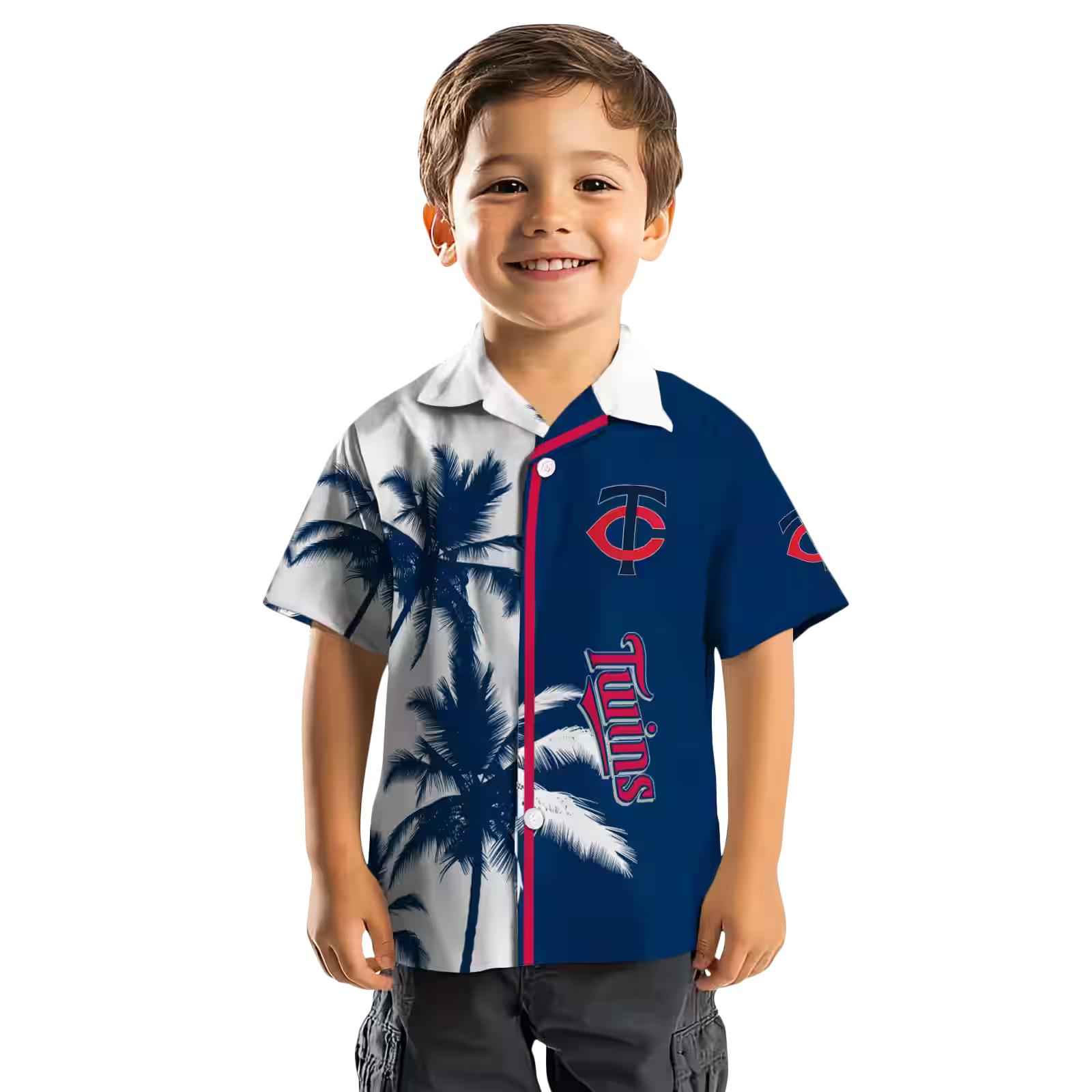 minnesota twins palm trees navy white hawaiian shirt top rated