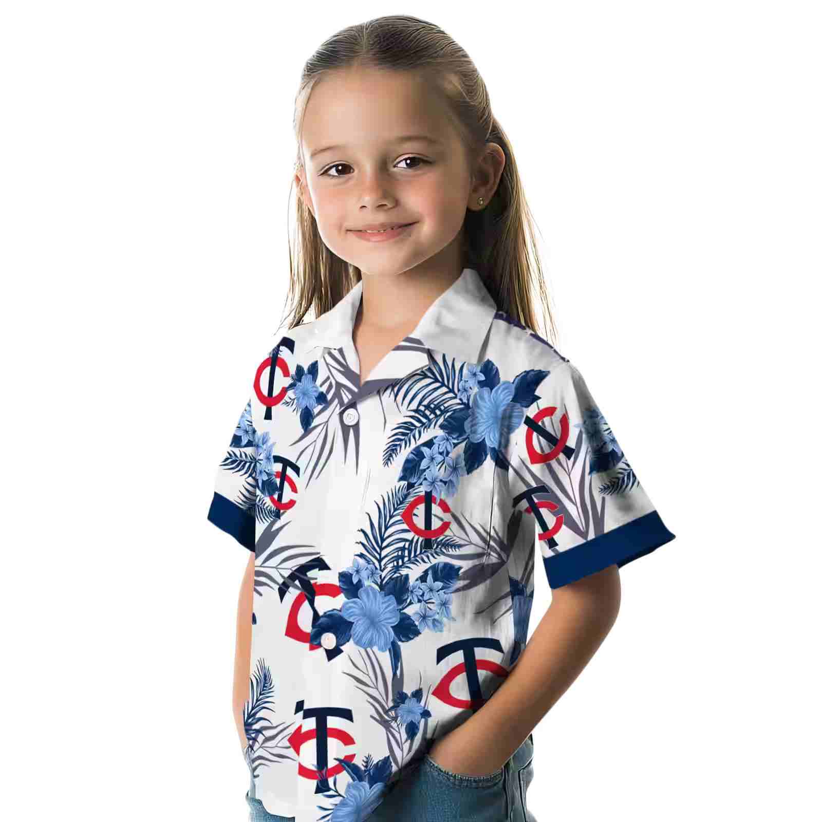 minnesota twins patriotic hibiscus design navy white hawaiian shirt premium grade