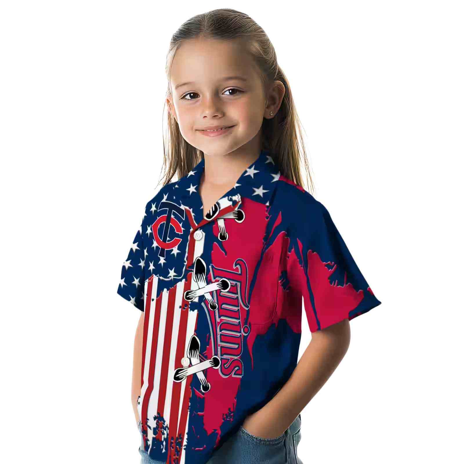 minnesota twins stitched flag navy hawaiian shirt premium grade