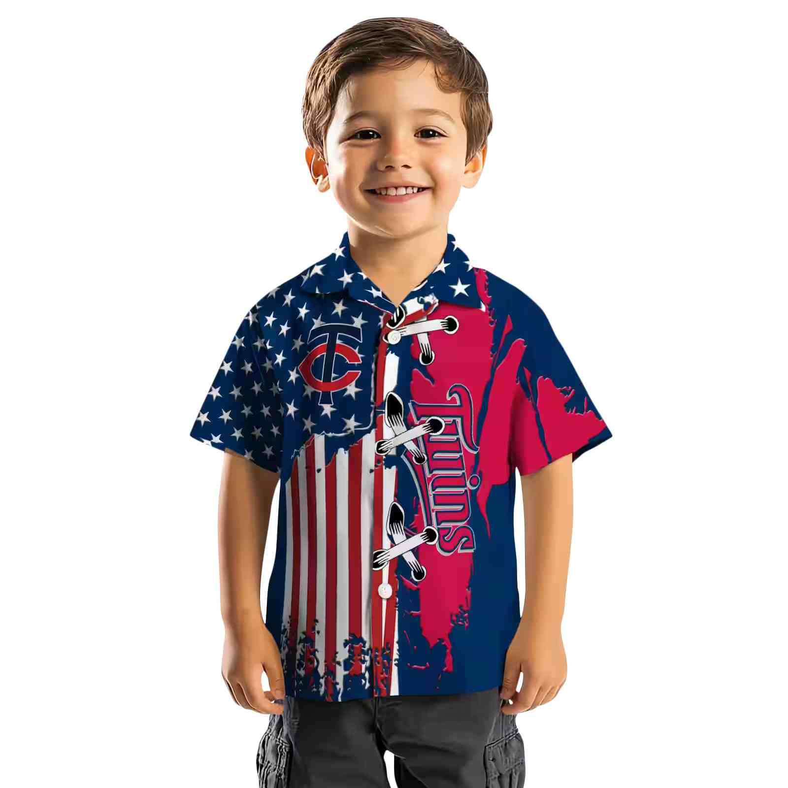 minnesota twins stitched flag navy hawaiian shirt top rated