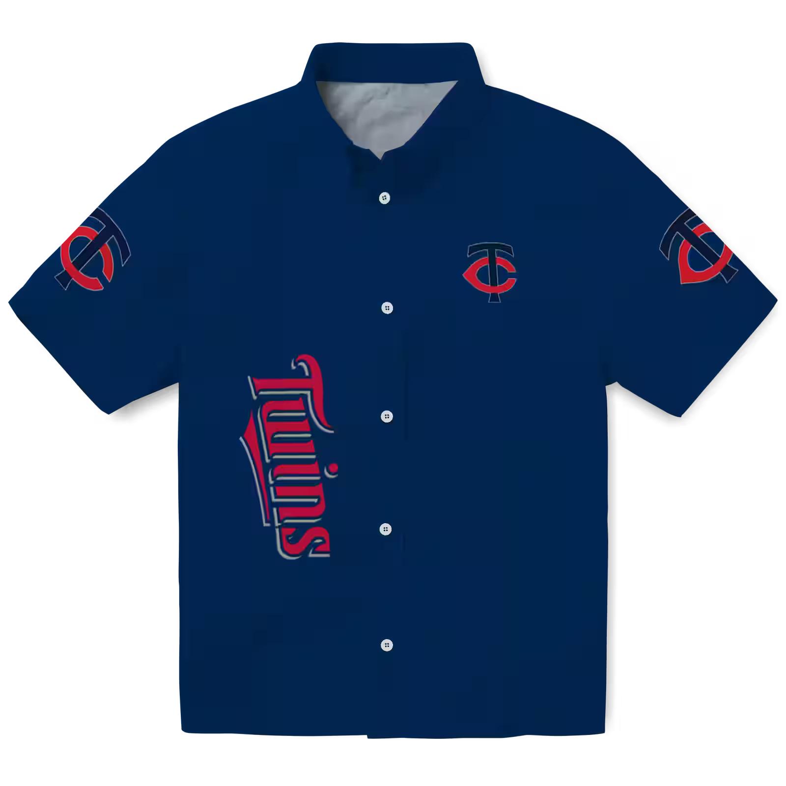 Minnesota Twins Stuart Minion Navy Hawaiian Shirt