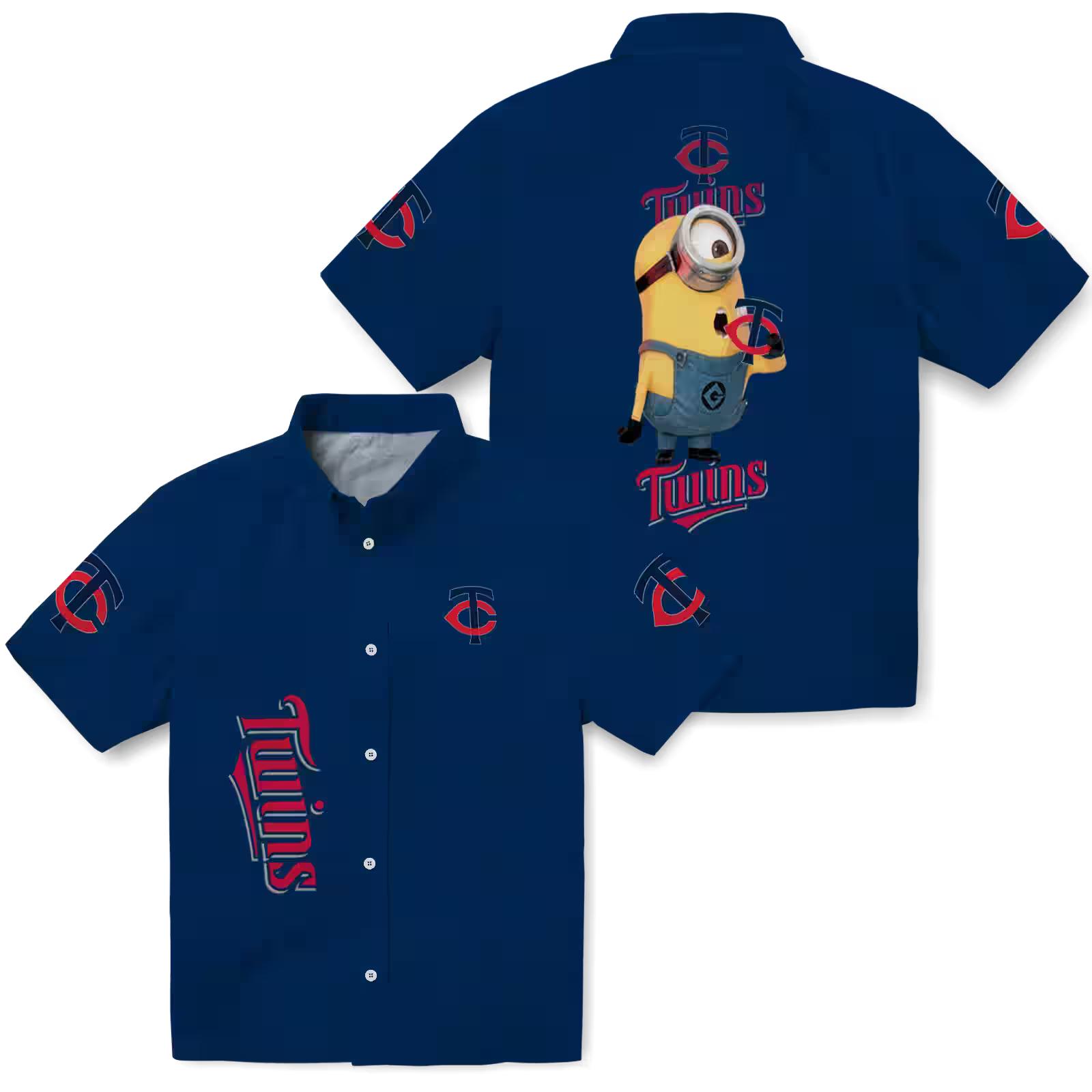 minnesota twins stuart minion navy hawaiian shirt high quality