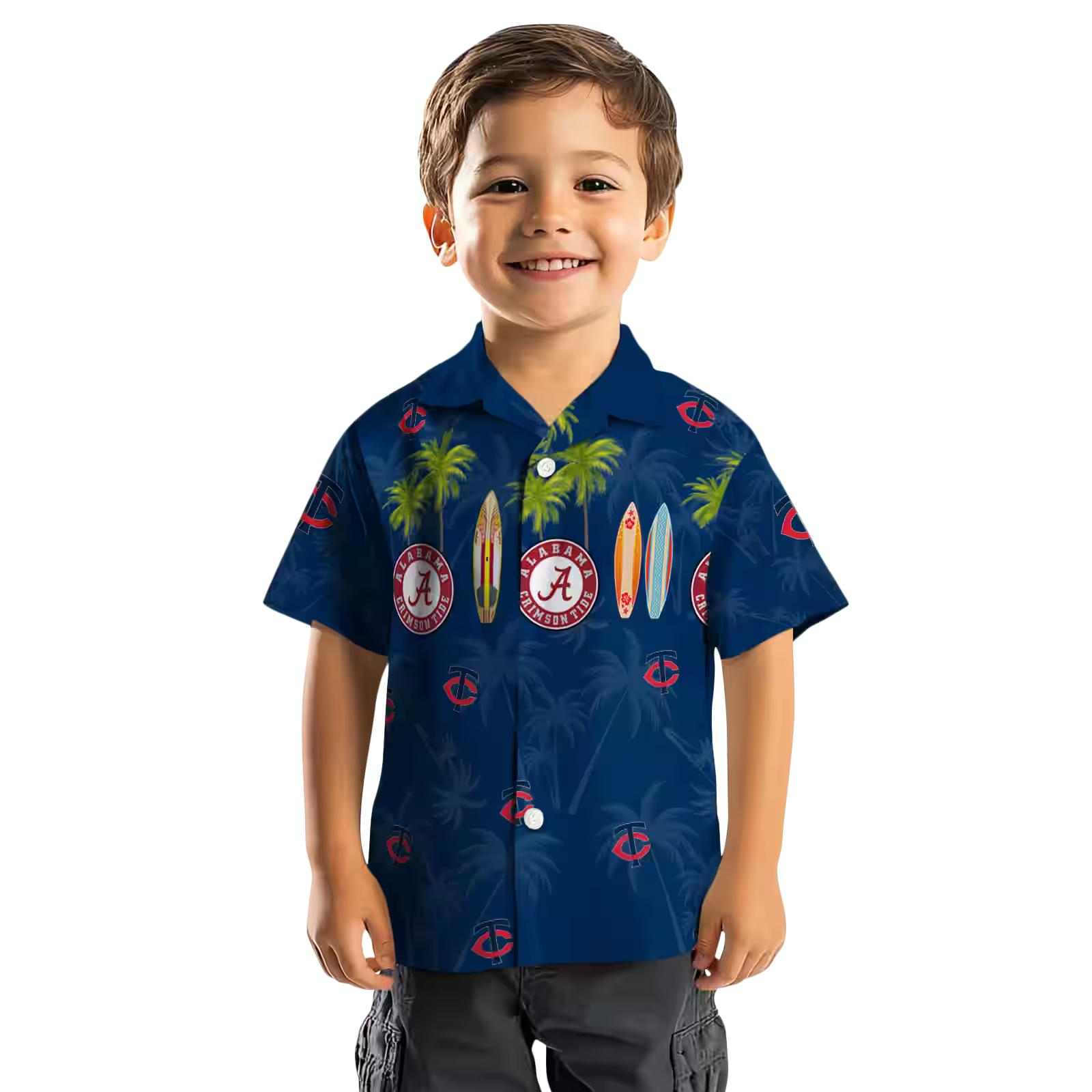 minnesota twins surfboard palm navy hawaiian shirt top rated