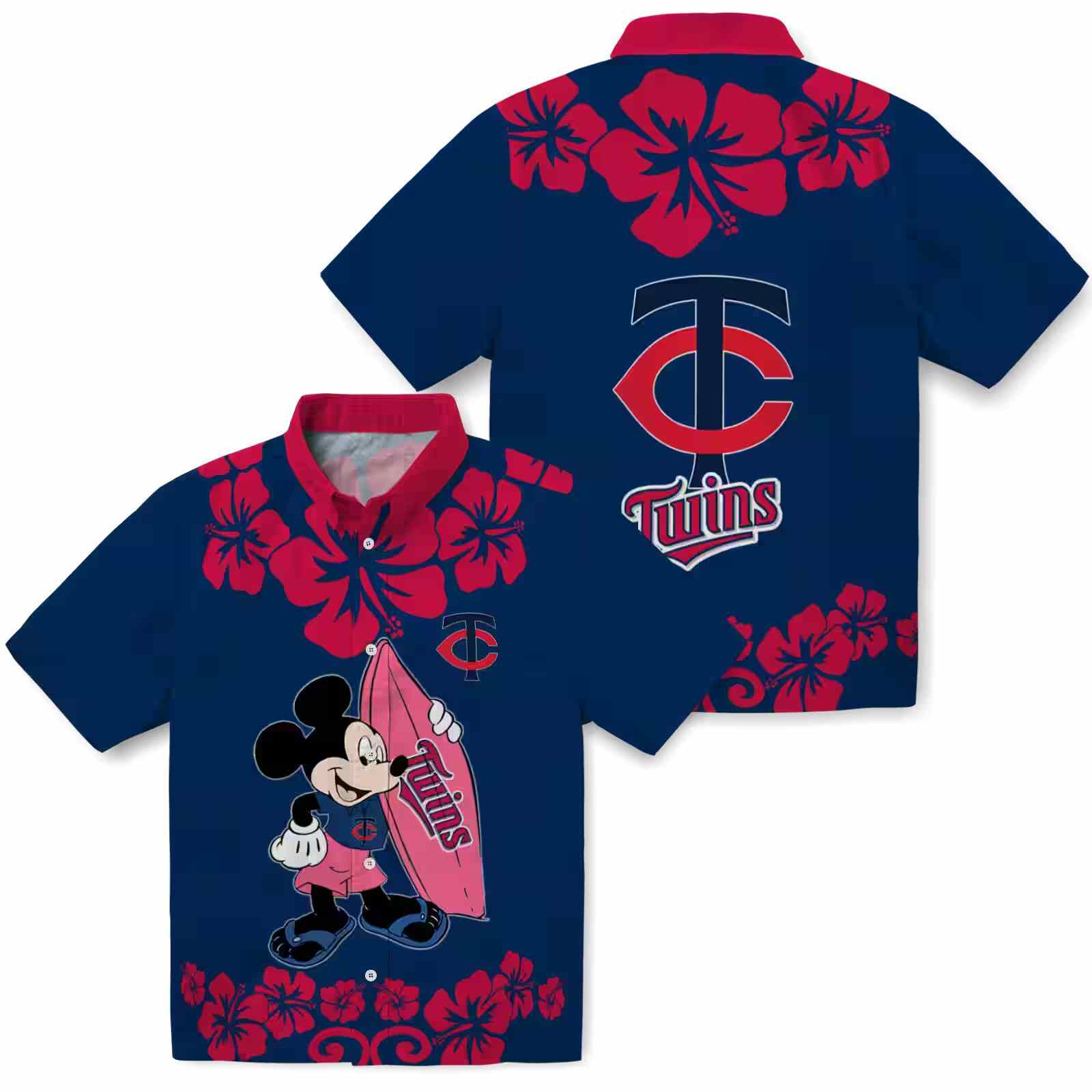 minnesota twins surfing mickey navy hawaiian shirt high quality