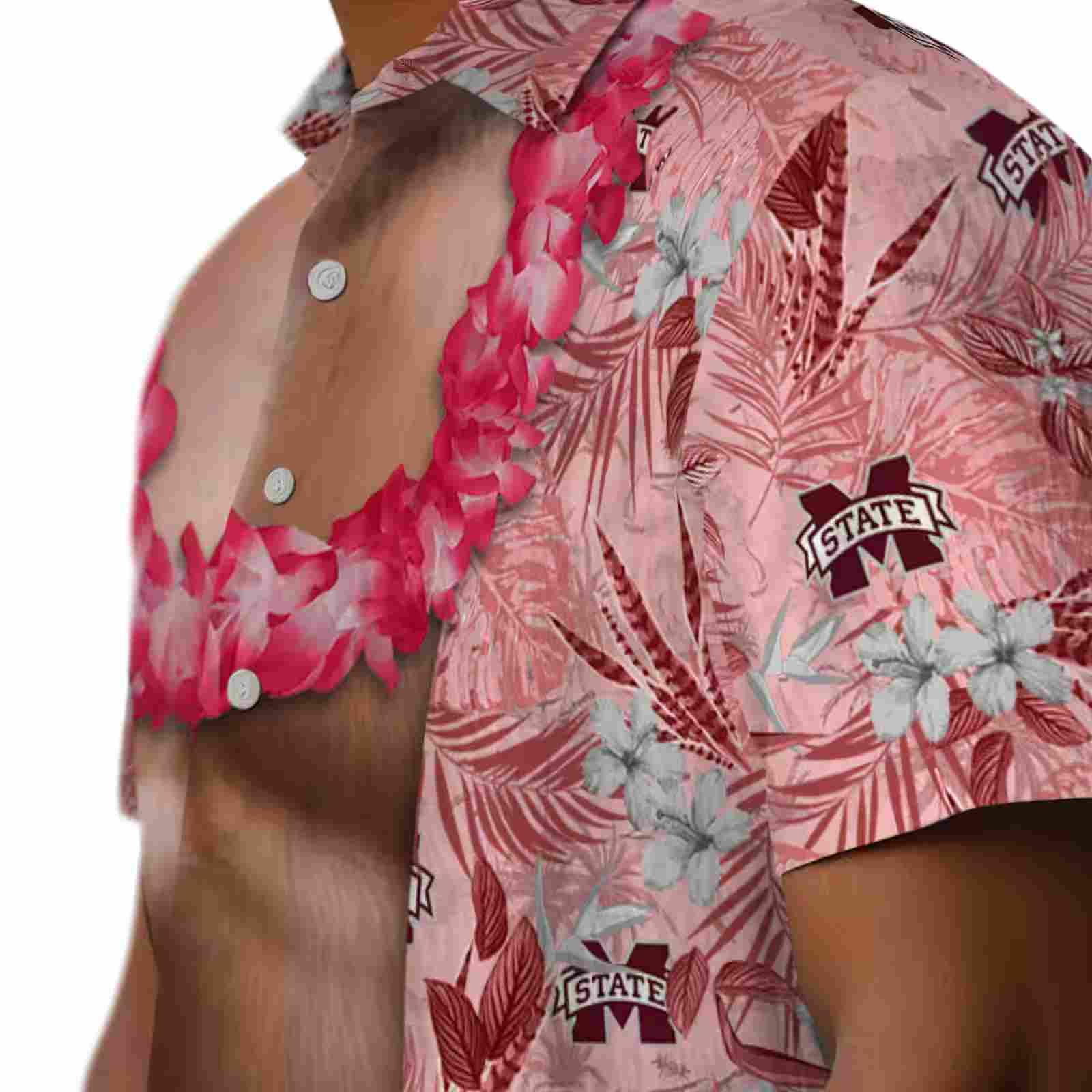 mississippi state bulldogs chest illusion maroon hawaiian shirt trendy