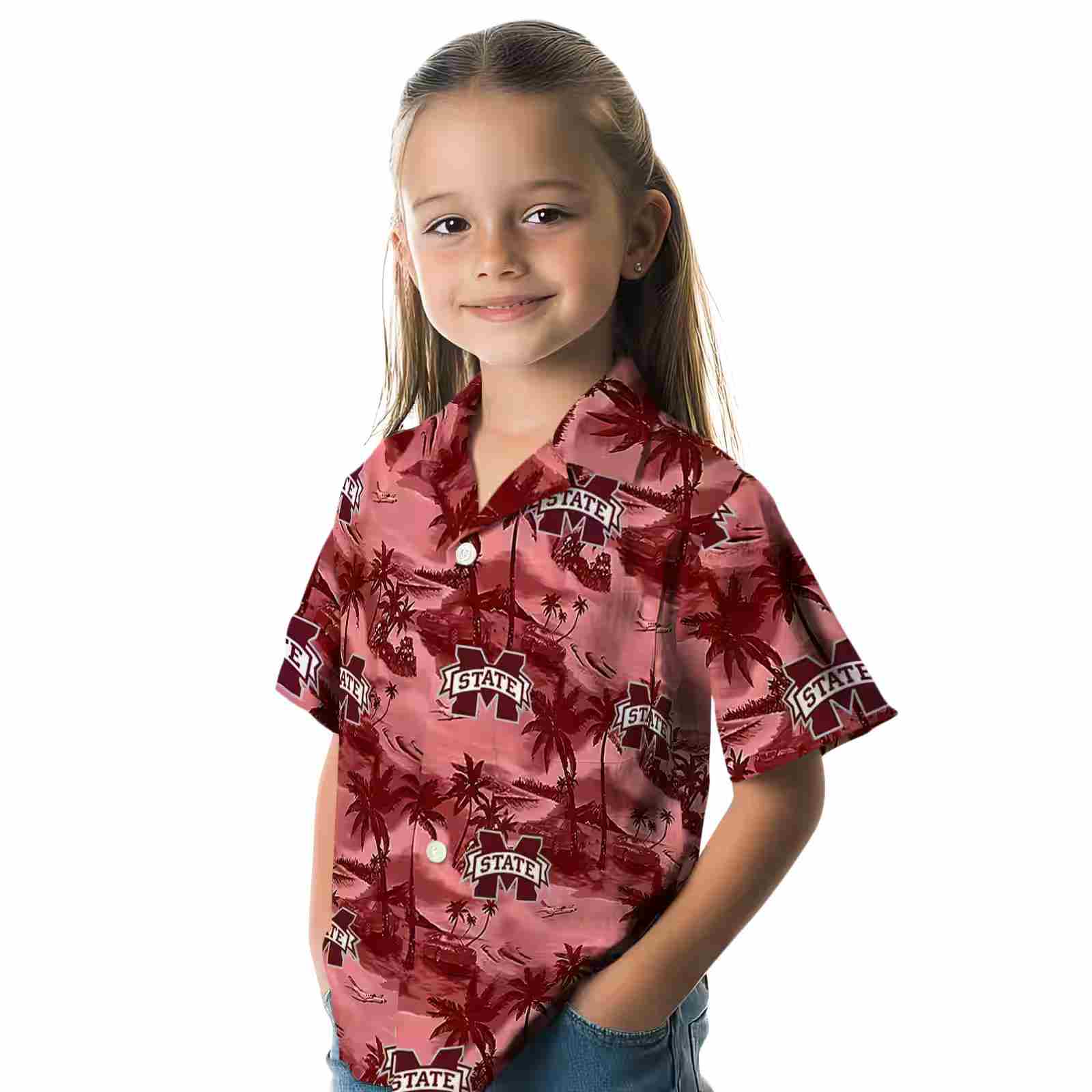 mississippi state bulldogs coastal palms maroon hawaiian shirt premium grade