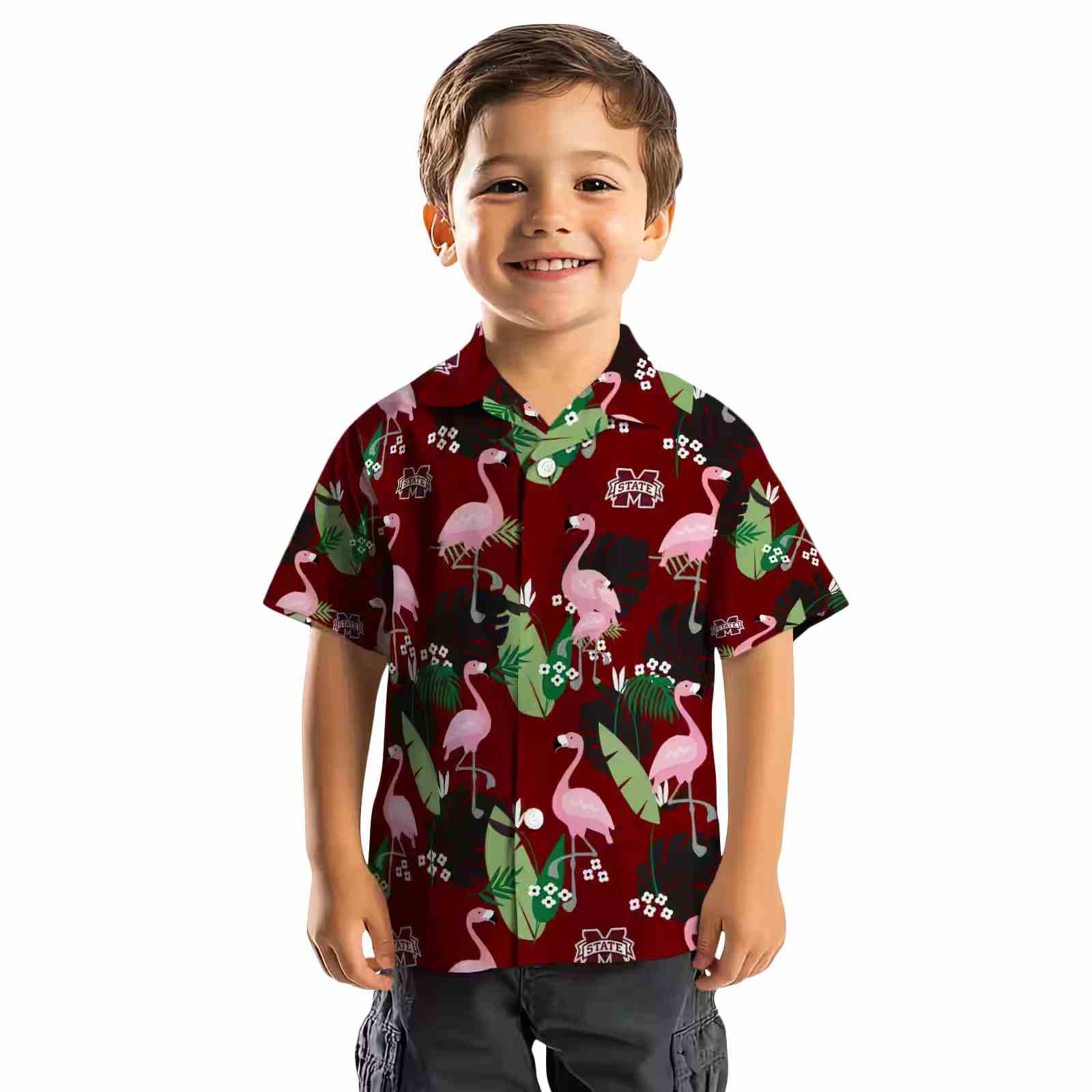 mississippi state bulldogs flamingo leaf motif maroon hawaiian shirt top rated