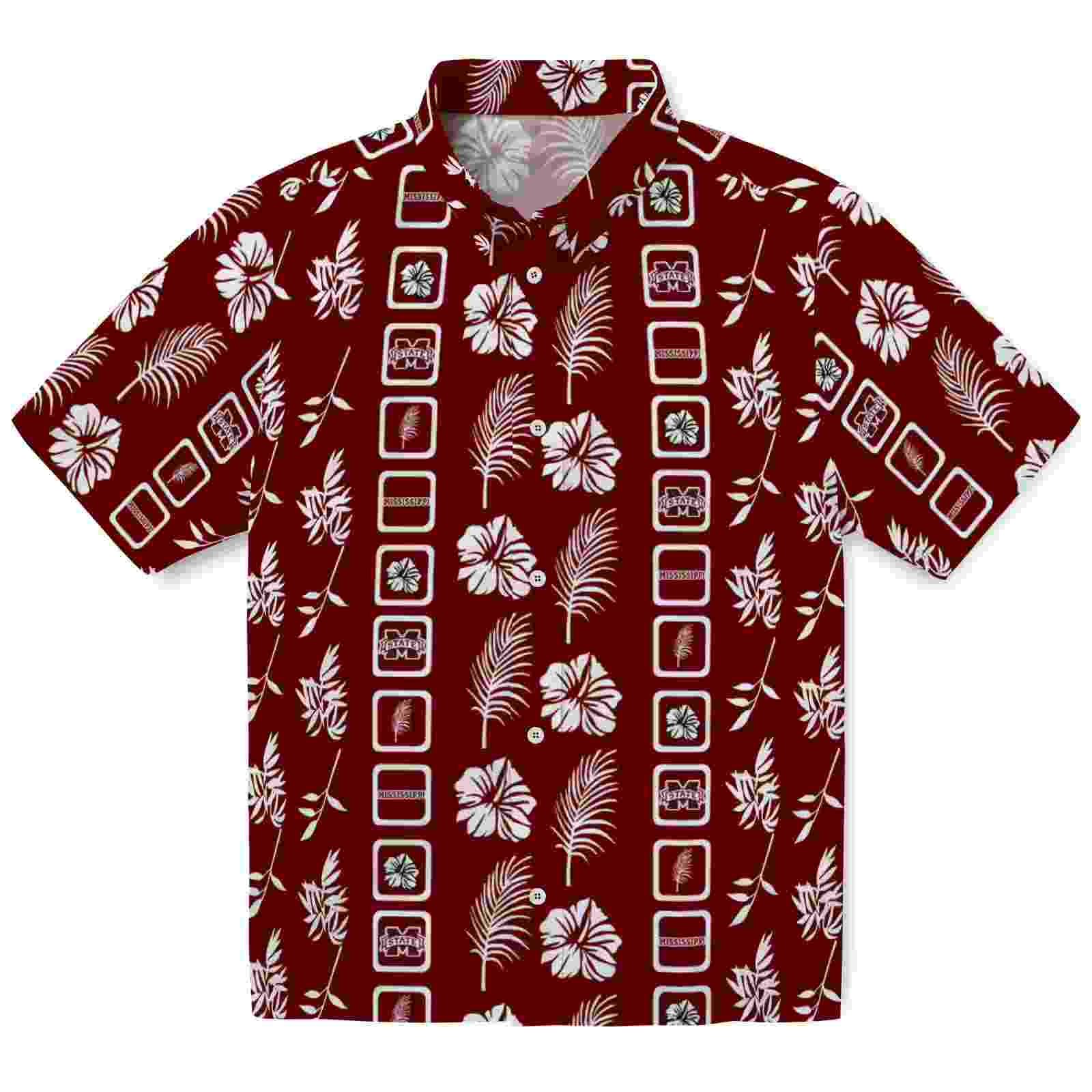 Mississippi State Bulldogs Framed Floral Maroon Hawaiian Shirt