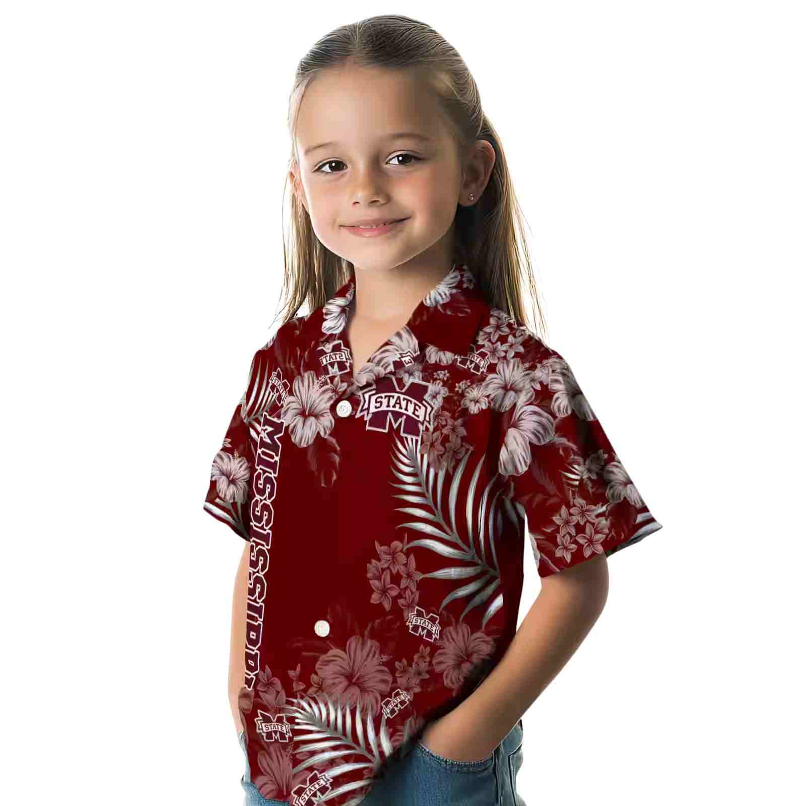 mississippi state bulldogs hibiscus print maroon hawaiian shirt premium grade