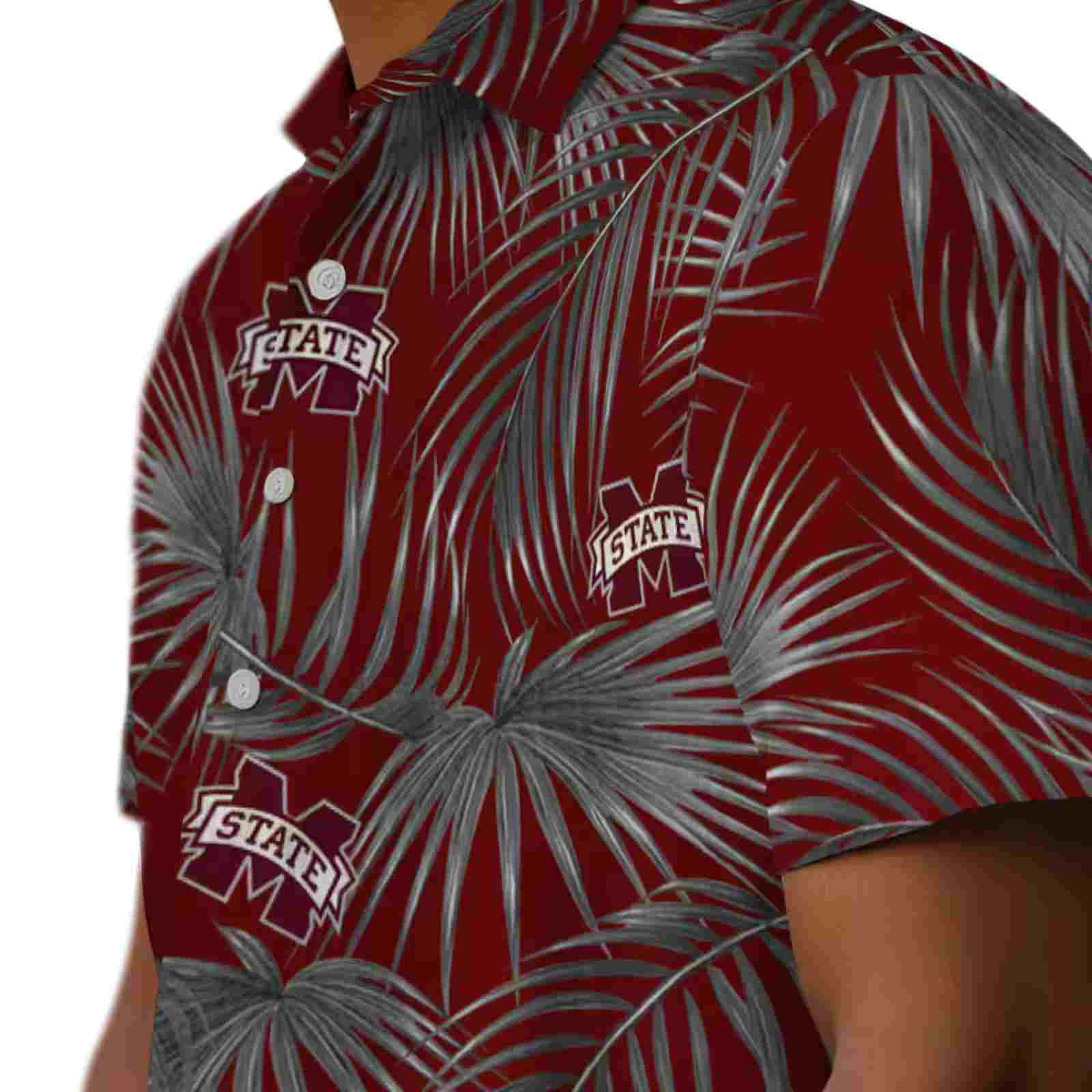 mississippi state bulldogs leafy palms maroon hawaiian shirt trendy