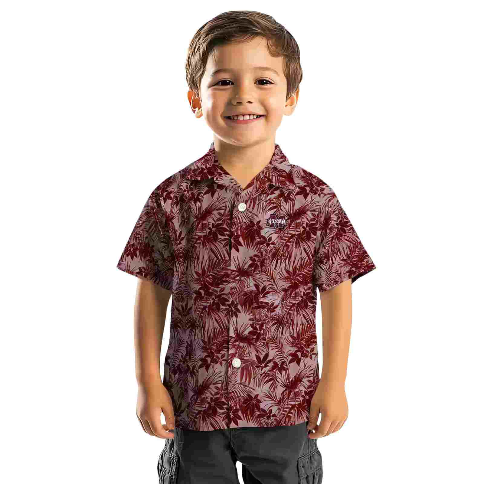 mississippi state bulldogs leafy pattern maroon hawaiian shirt top rated