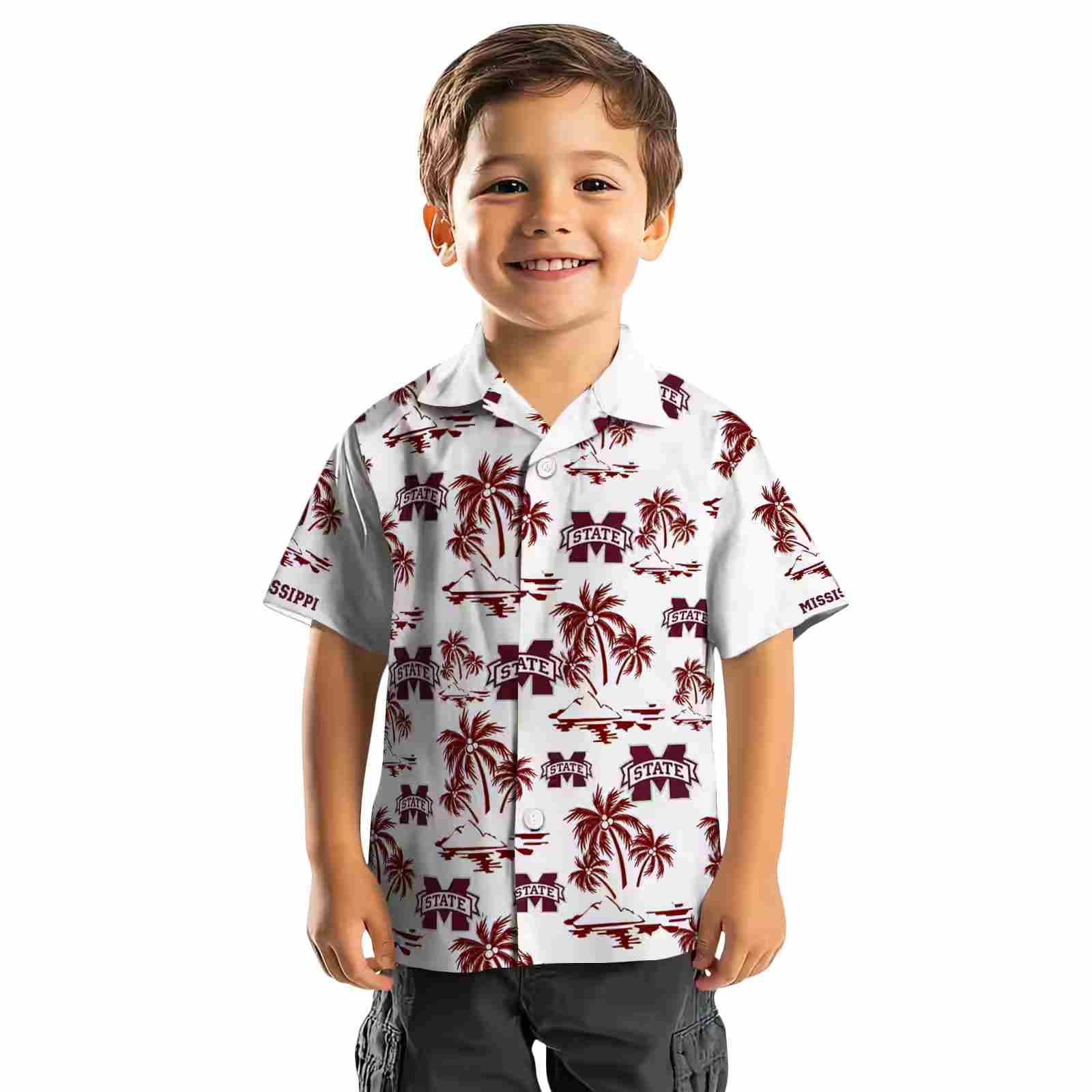 mississippi state bulldogs palm island print maroon white hawaiian shirt top rated