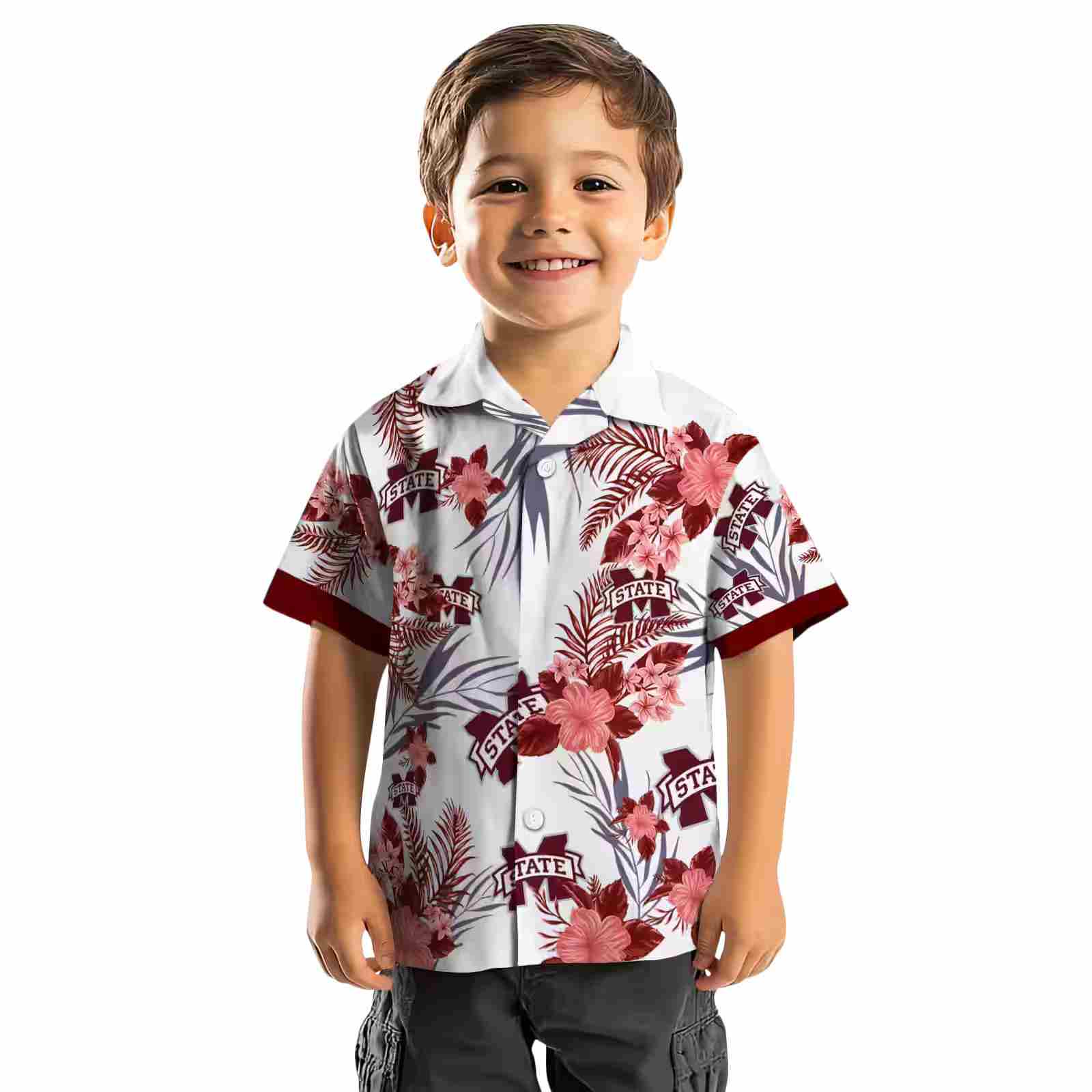 mississippi state bulldogs patriotic hibiscus design maroon white hawaiian shirt top rated