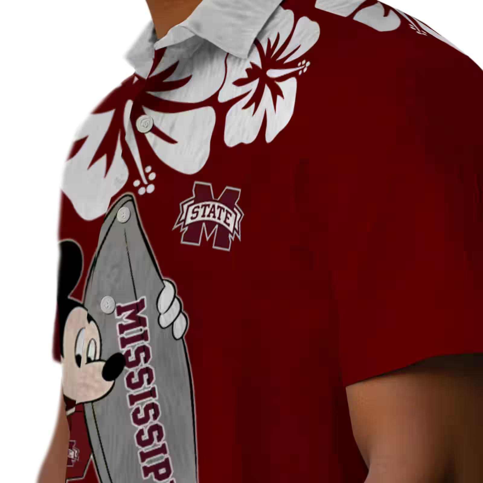 mississippi state bulldogs surfing mickey maroon hawaiian shirt trendy