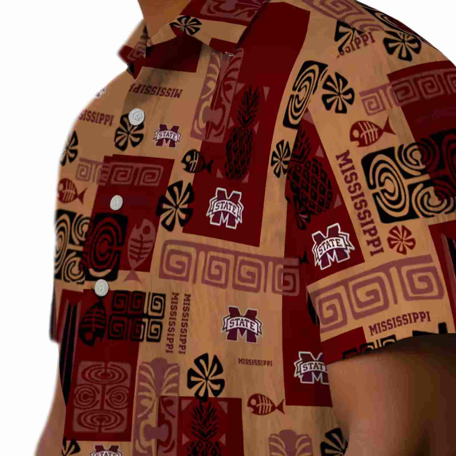 mississippi state bulldogs tribal symbols maroon hawaiian shirt trendy