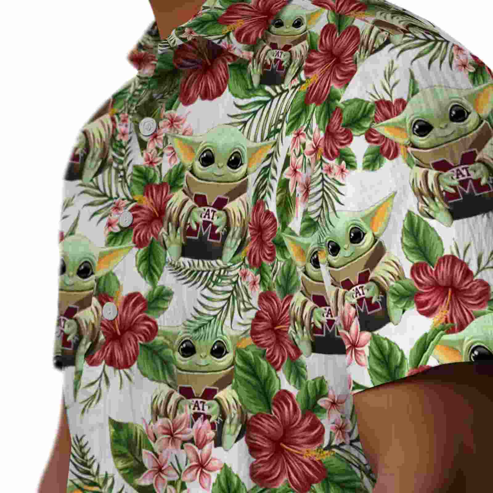 mississippi state bulldogs tropical yoda green hawaiian shirt trendy