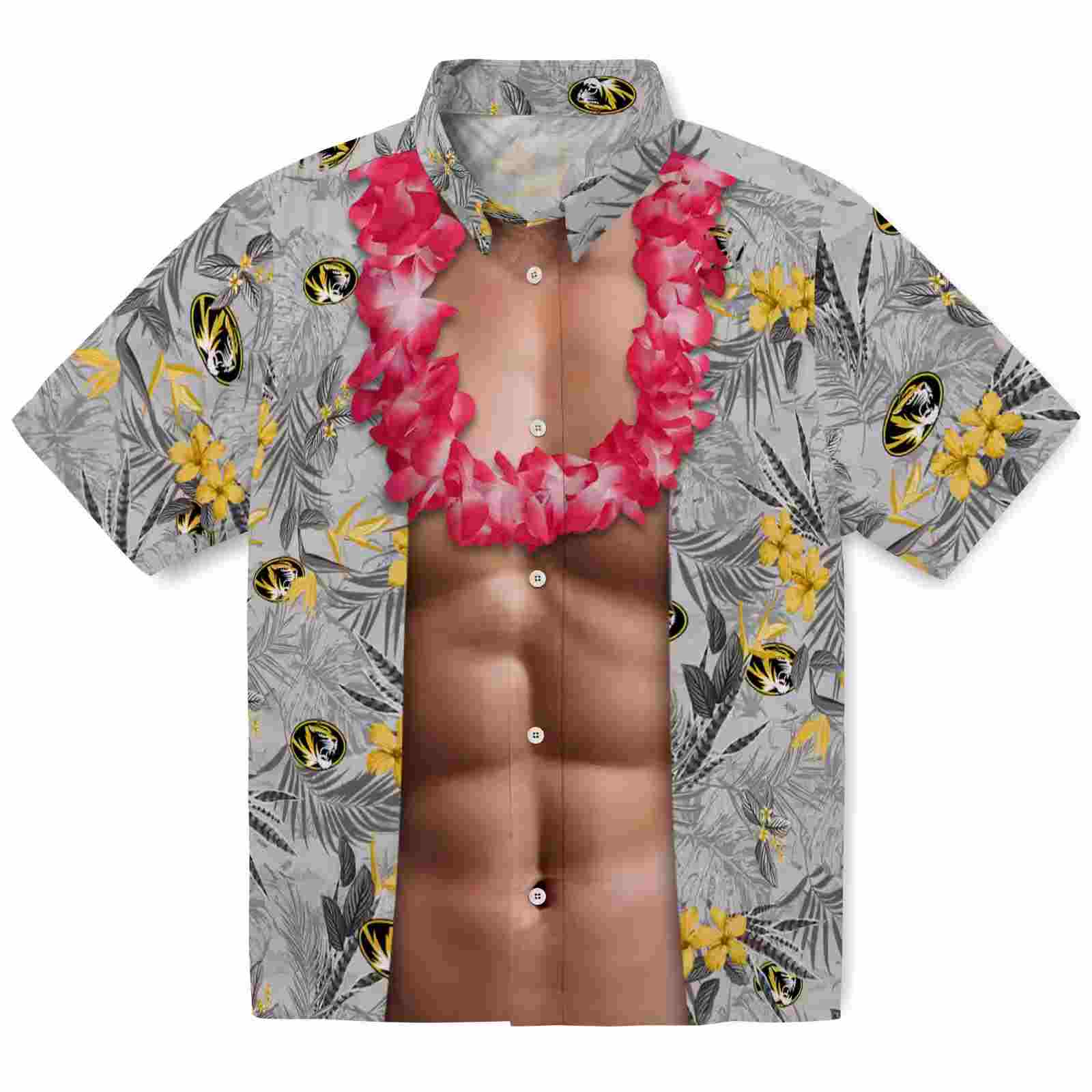 Missouri Tigers Chest Illusion Black Hawaiian Shirt