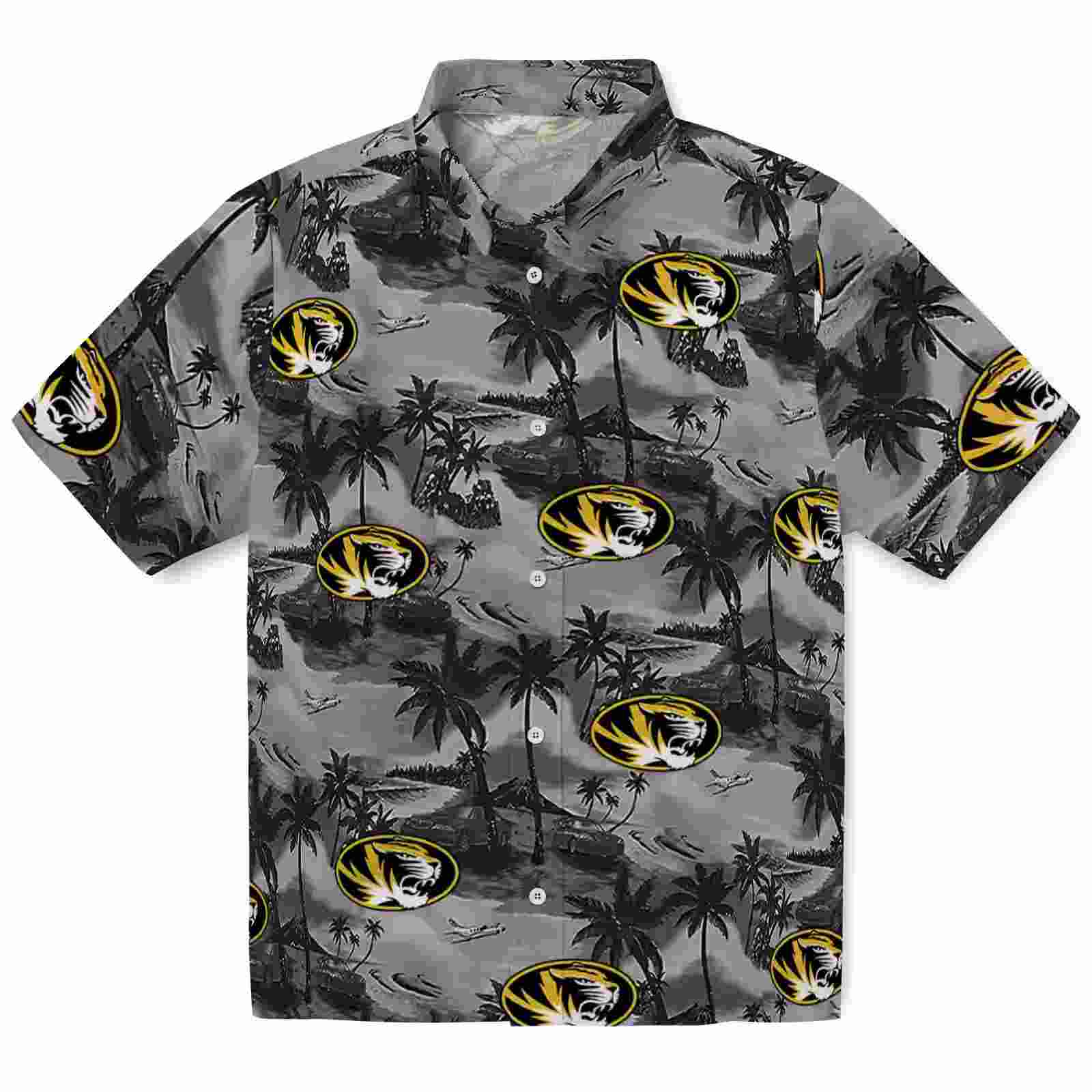 Missouri Tigers Coastal Palms Black Hawaiian Shirt