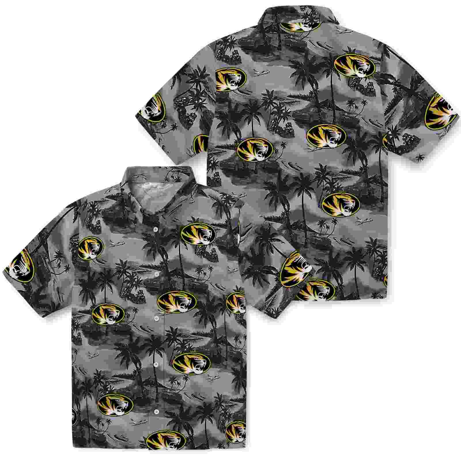 missouri tigers coastal palms black hawaiian shirt high quality