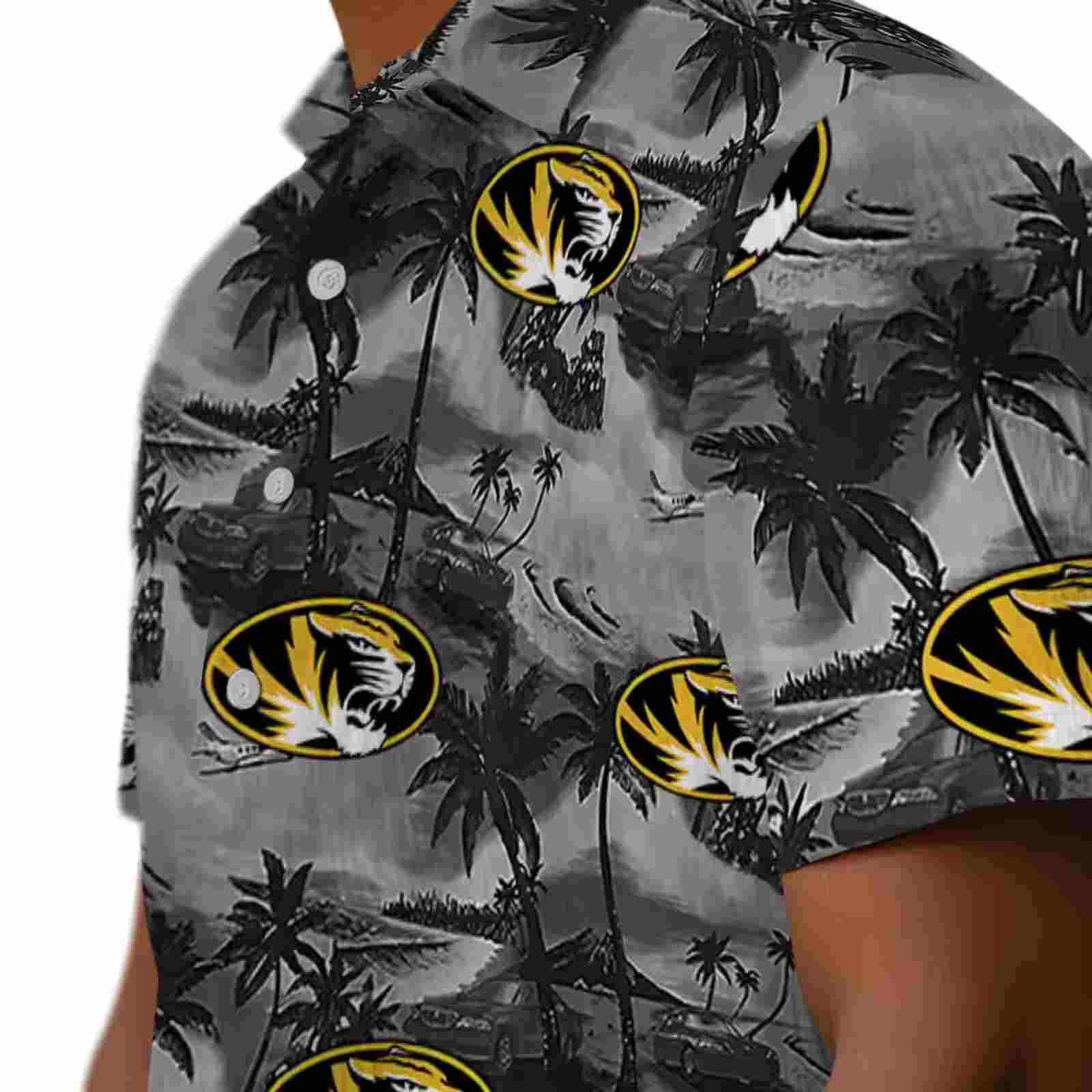 missouri tigers coastal palms black hawaiian shirt trendy