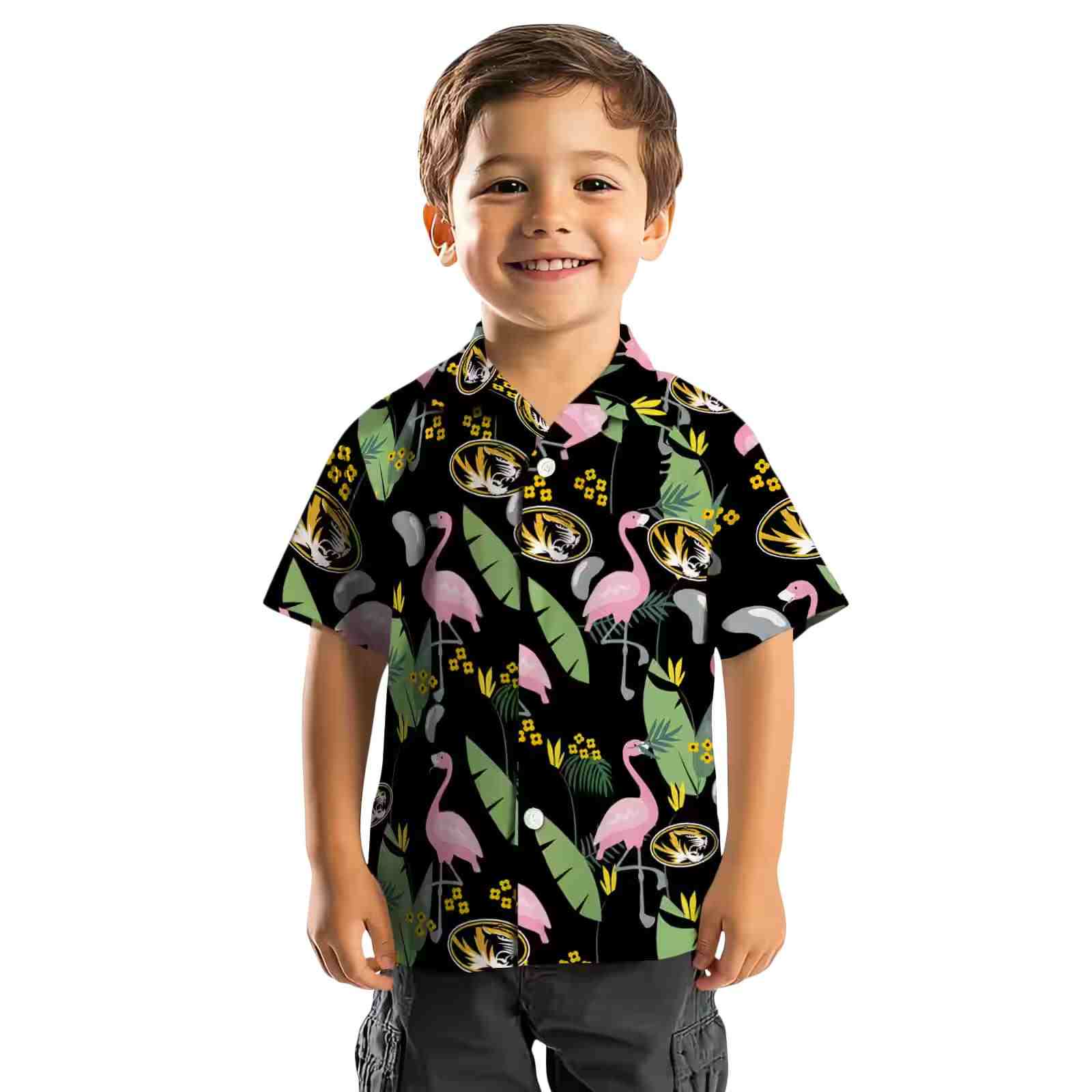 missouri tigers flamingo leaves black hawaiian shirt top rated