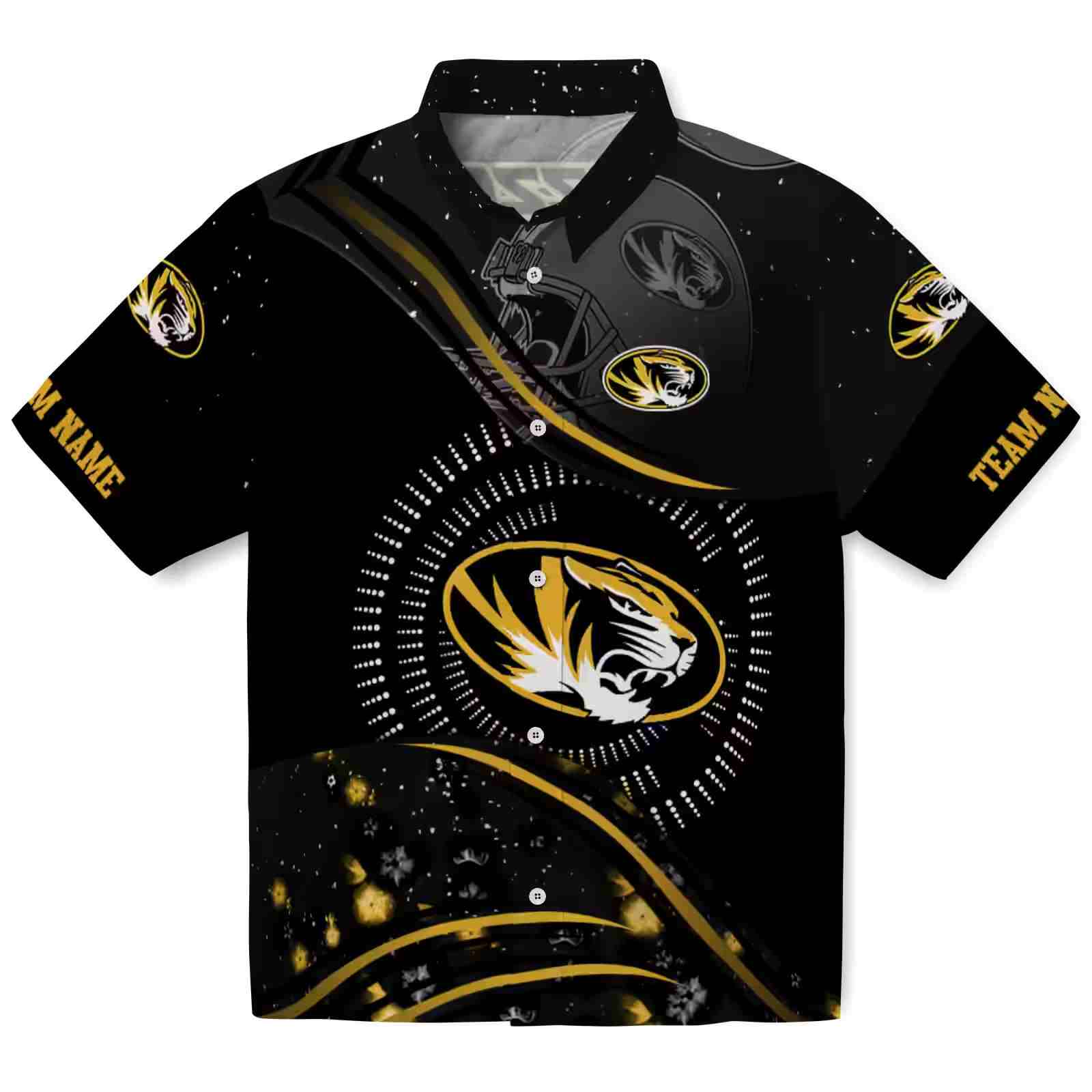 Missouri Tigers Football Wave Black Hawaiian Shirt