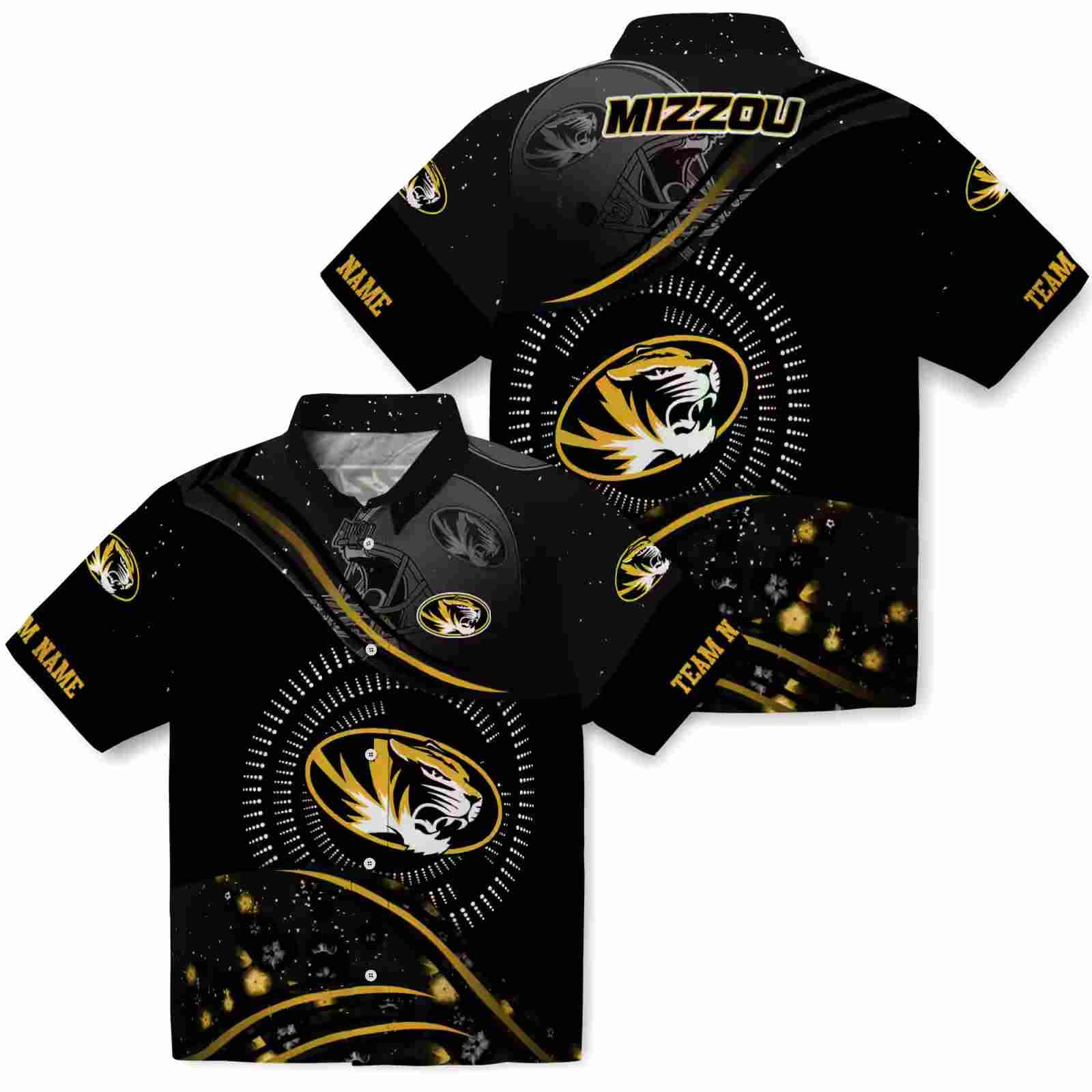 missouri tigers football wave black hawaiian shirt high quality