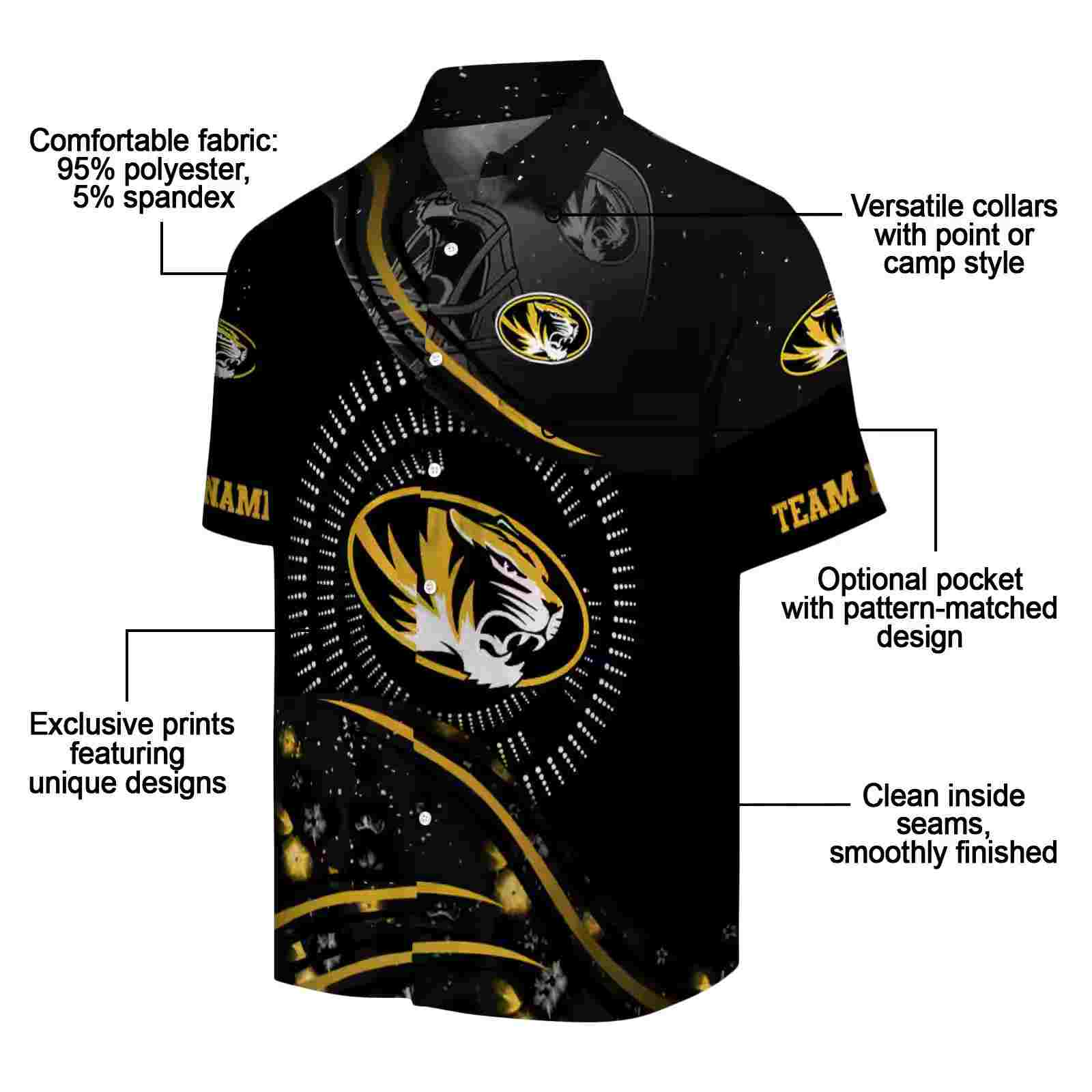 missouri tigers football wave black hawaiian shirt new arrival