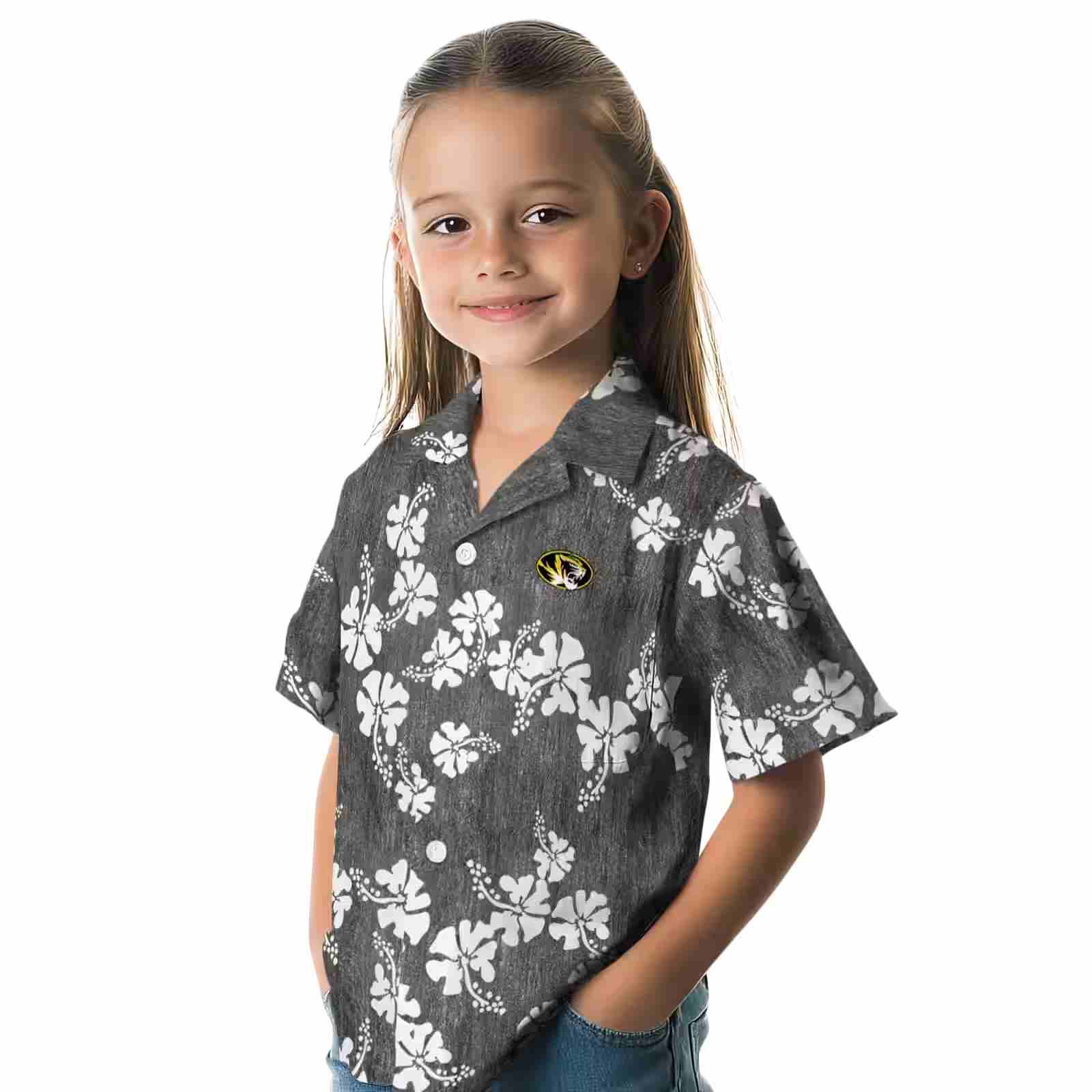 missouri tigers hibiscus clusters black hawaiian shirt premium grade