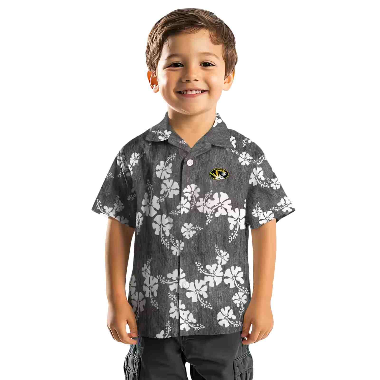 missouri tigers hibiscus clusters black hawaiian shirt top rated