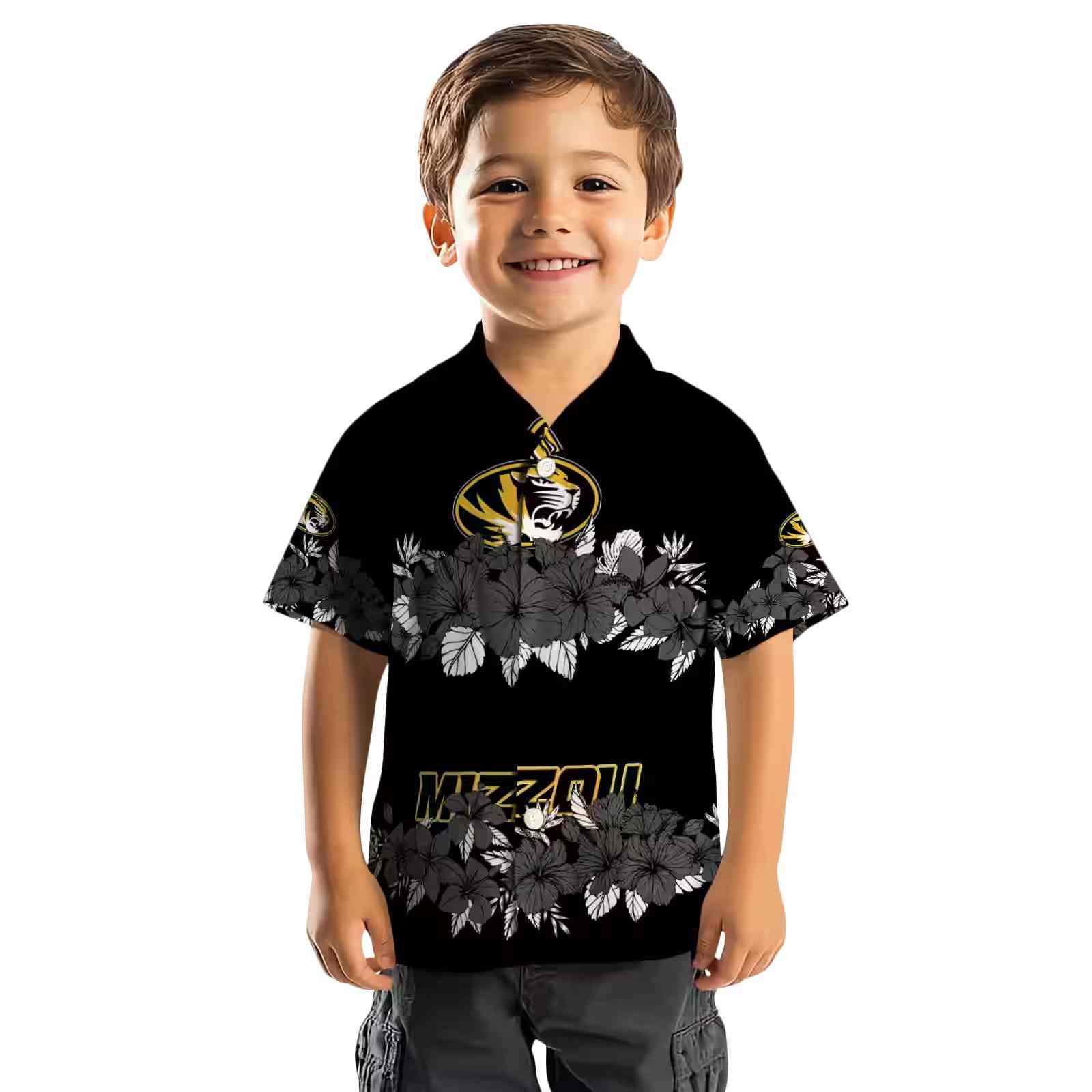 missouri tigers hibiscus stripe black hawaiian shirt top rated