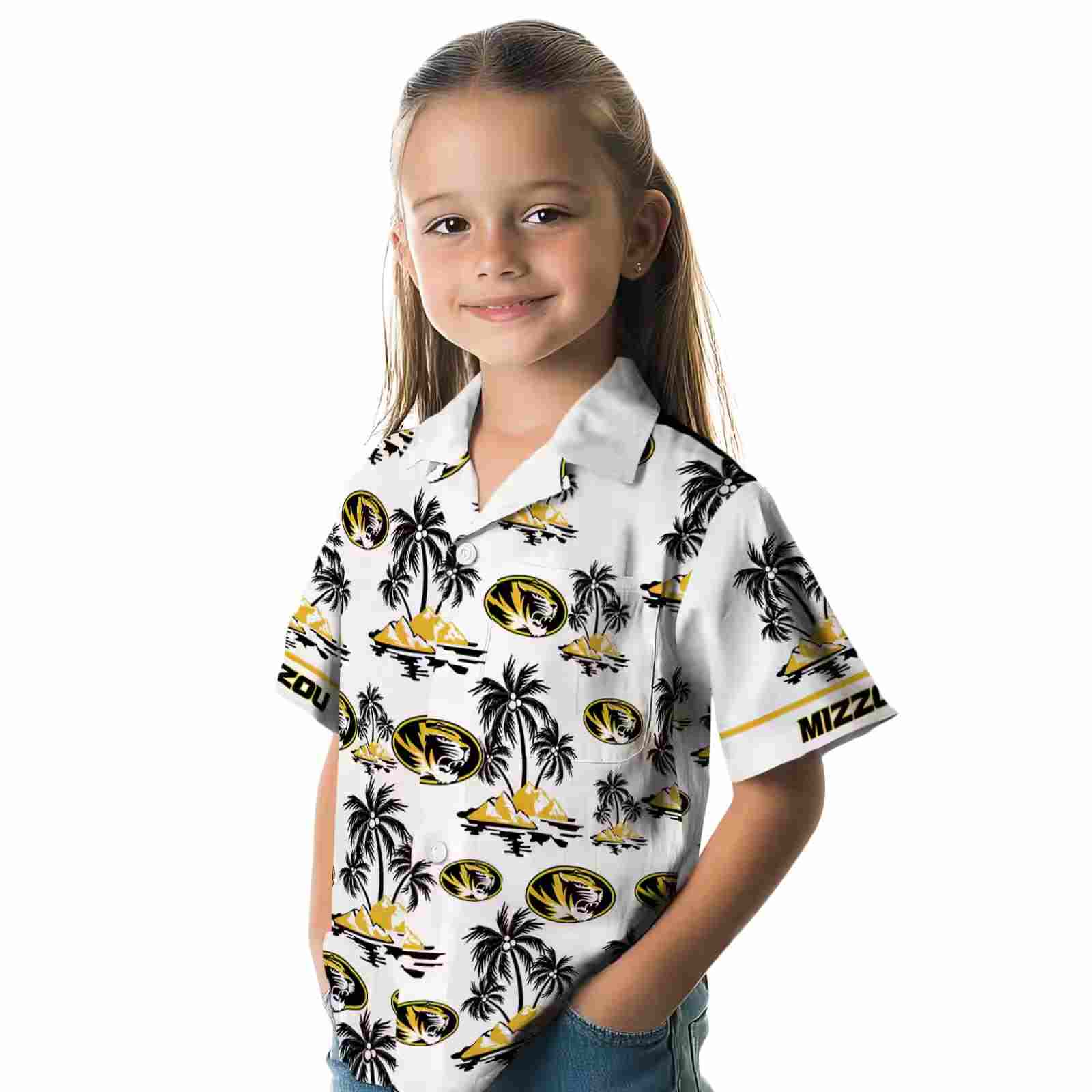 missouri tigers palm island print black white hawaiian shirt premium grade