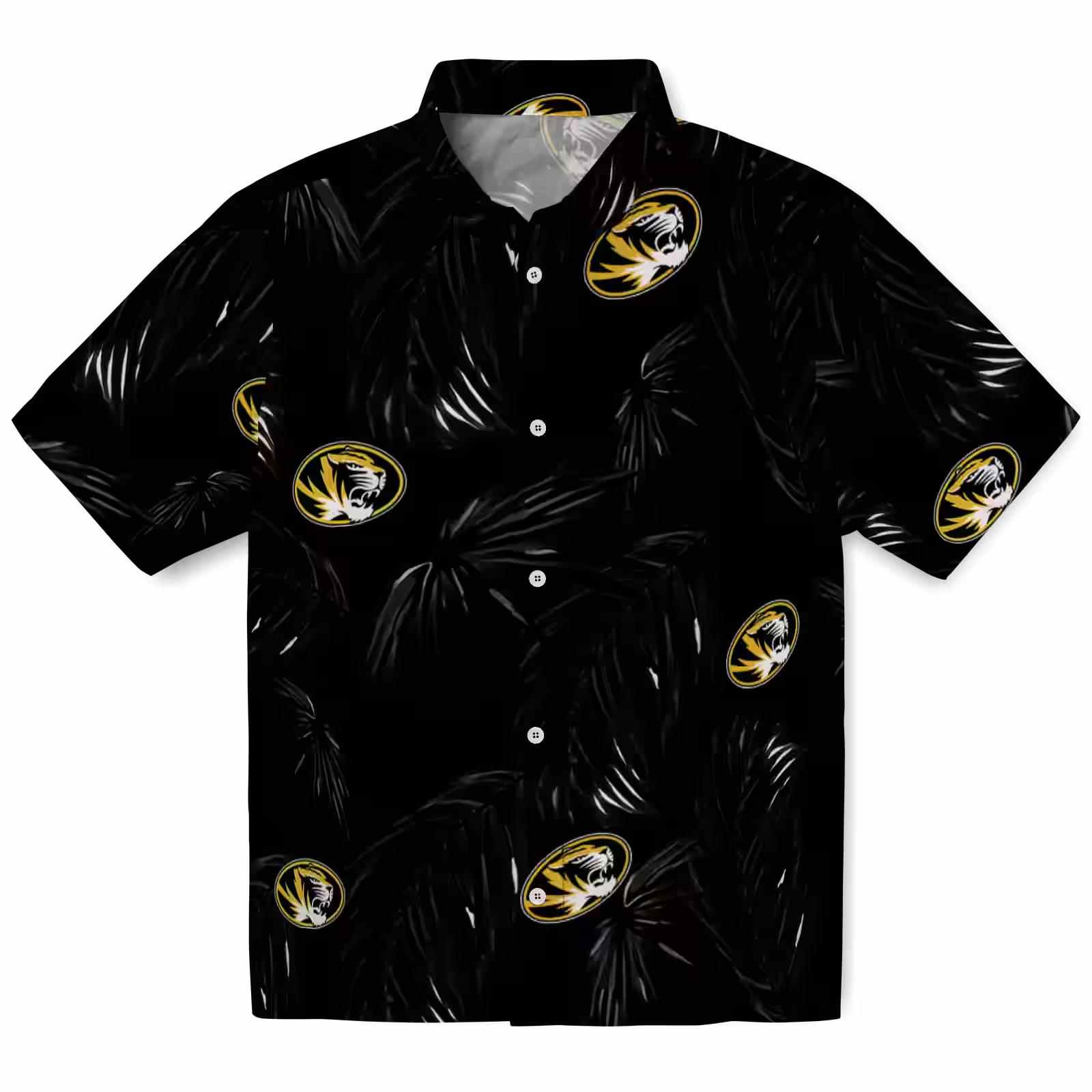 Missouri Tigers Palm Leaf Black Hawaiian Shirt