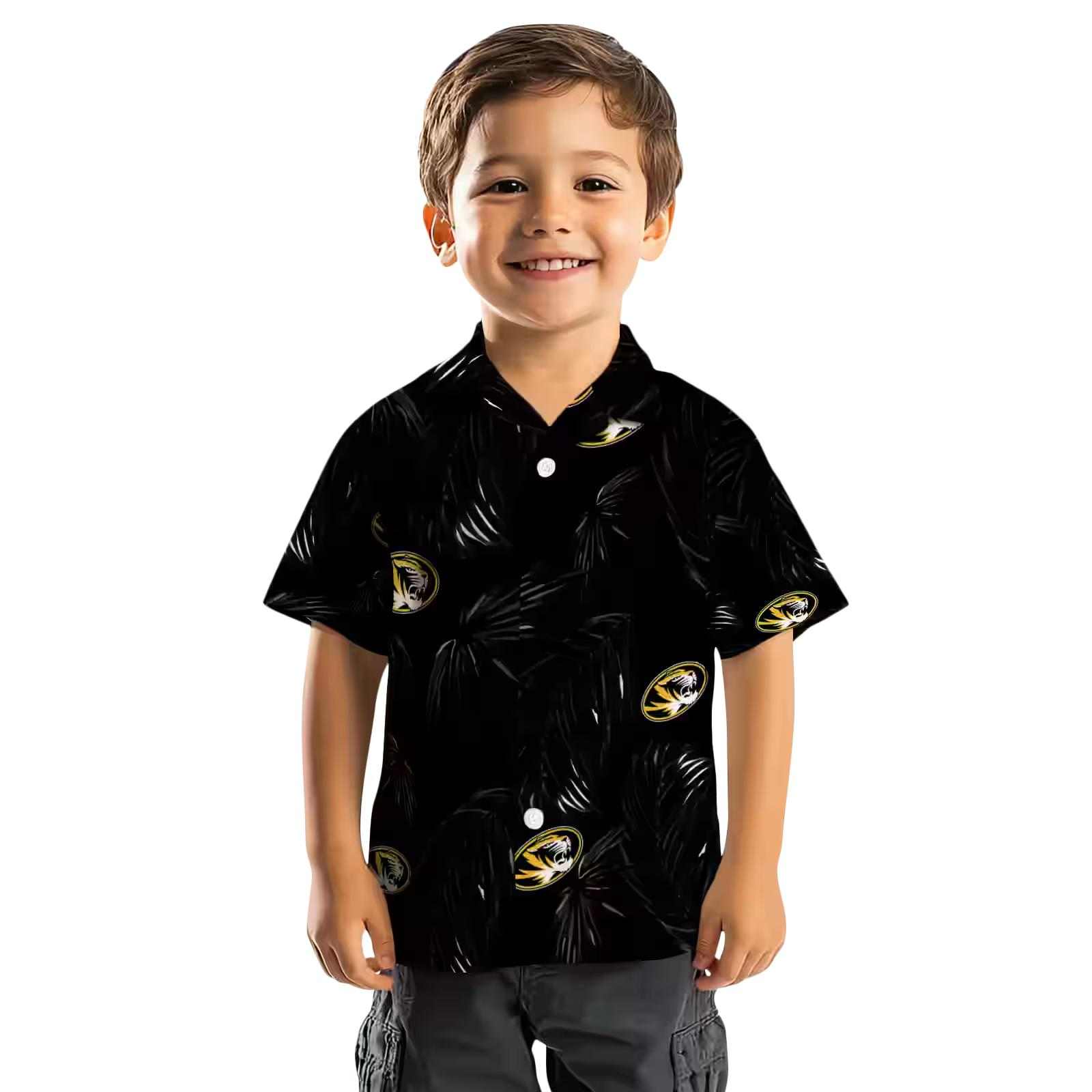 missouri tigers palm leaf black hawaiian shirt top rated