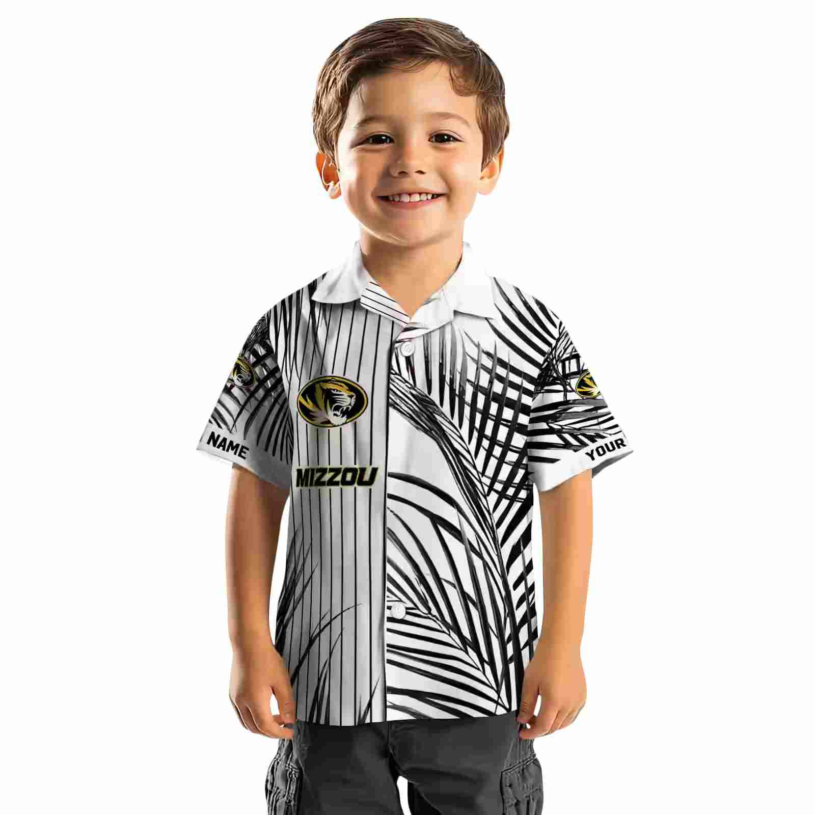 missouri tigers palm stripes black white hawaiian shirt top rated