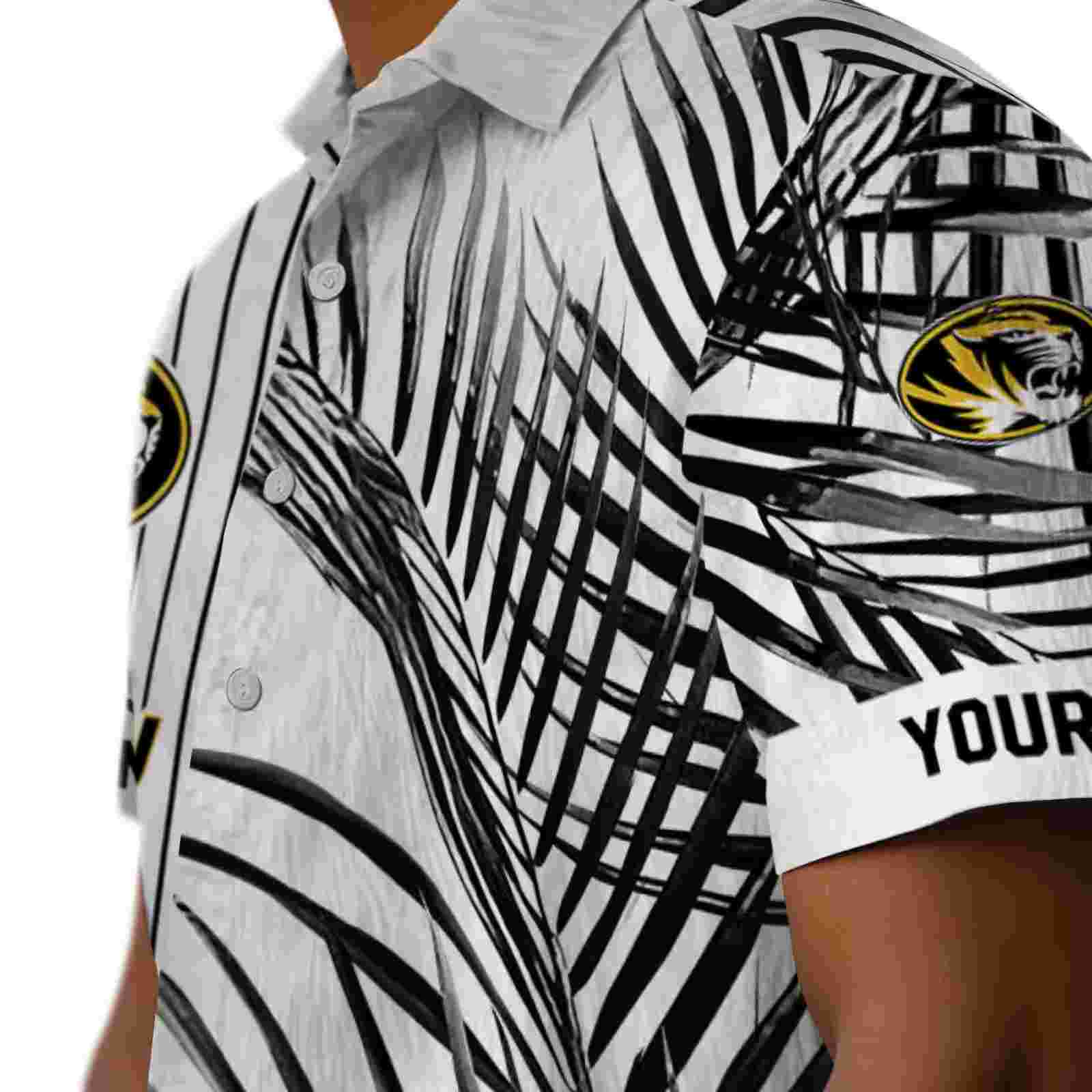 missouri tigers palm stripes black white hawaiian shirt trendy