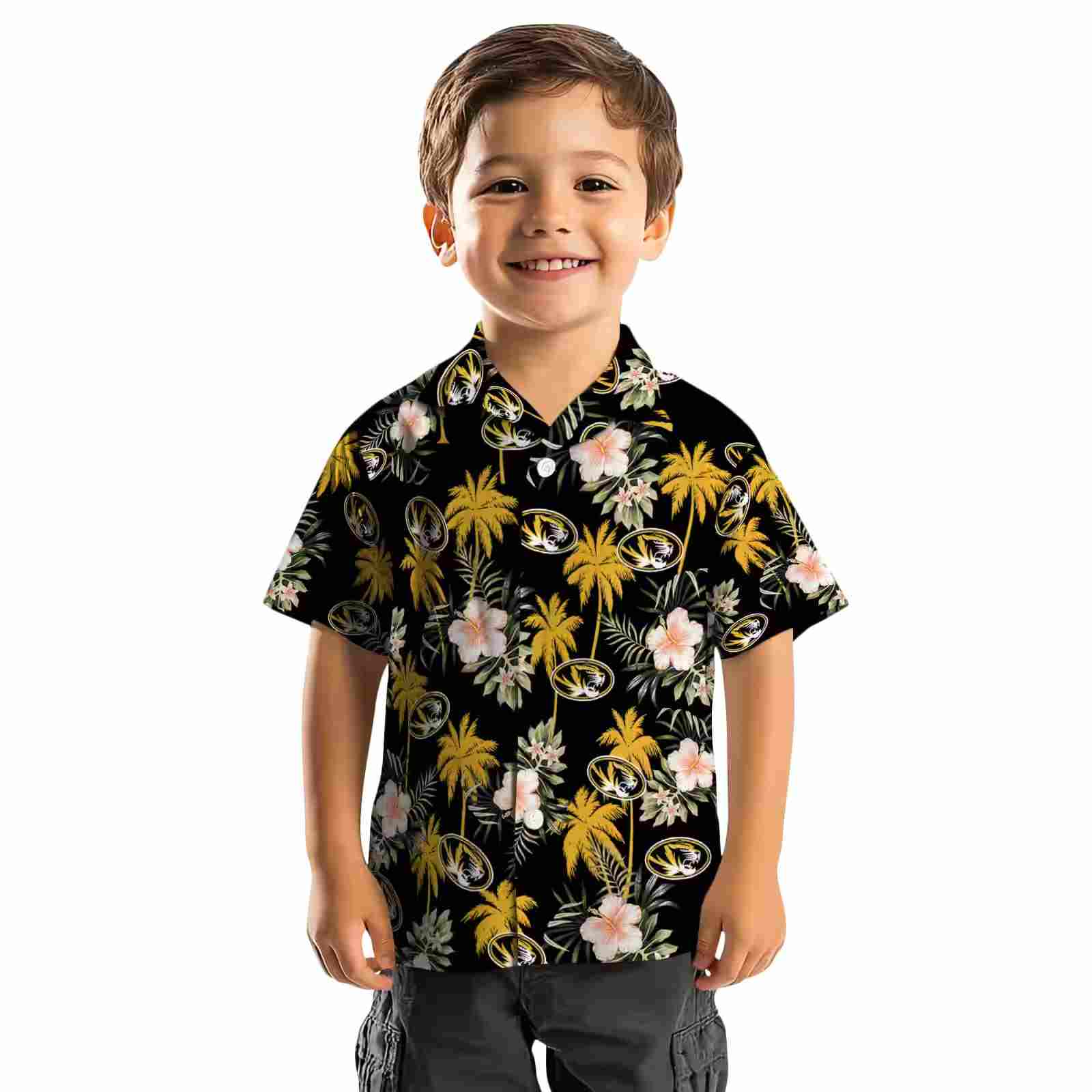 missouri tigers palm tree flower black hawaiian shirt top rated