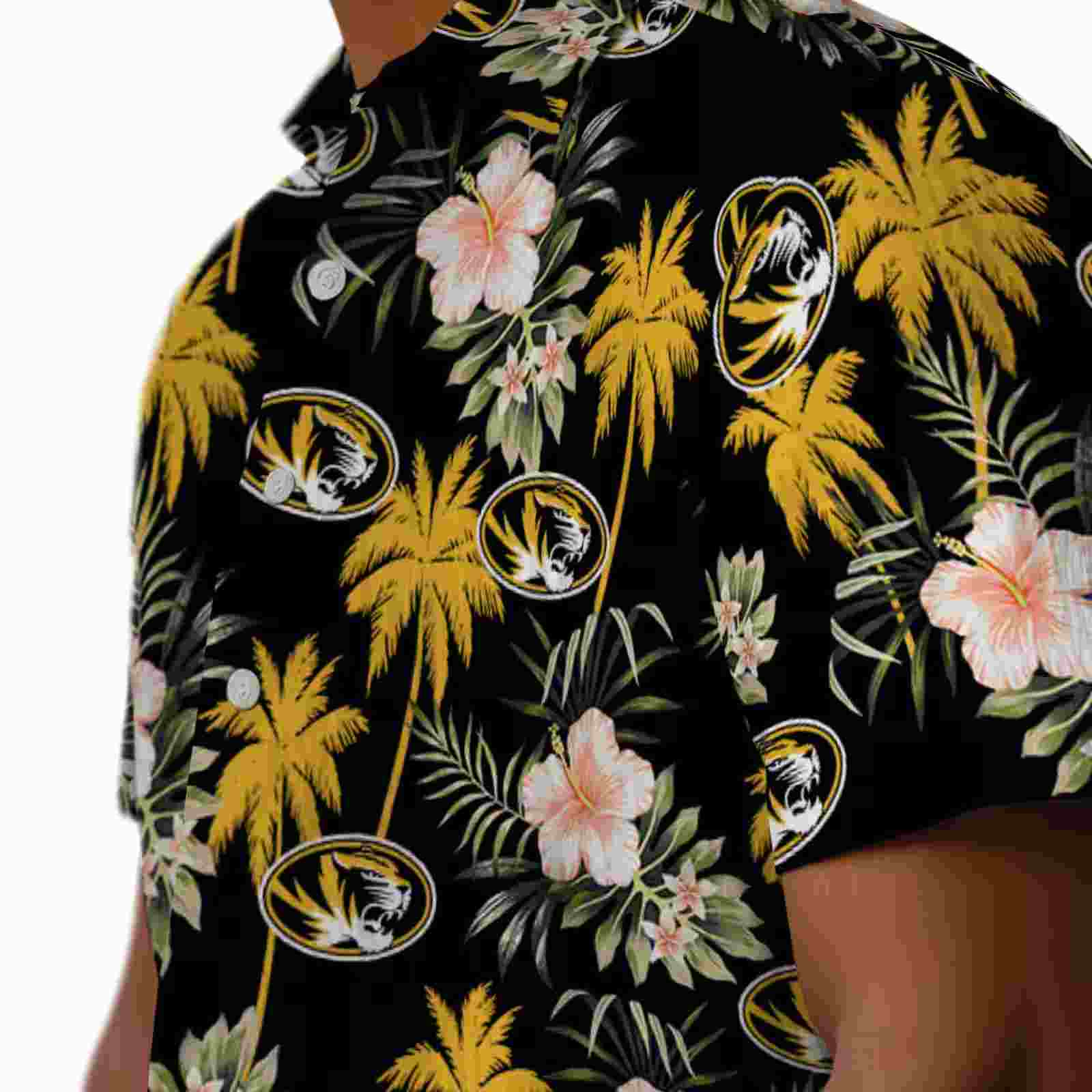 missouri tigers palm tree flower black hawaiian shirt trendy