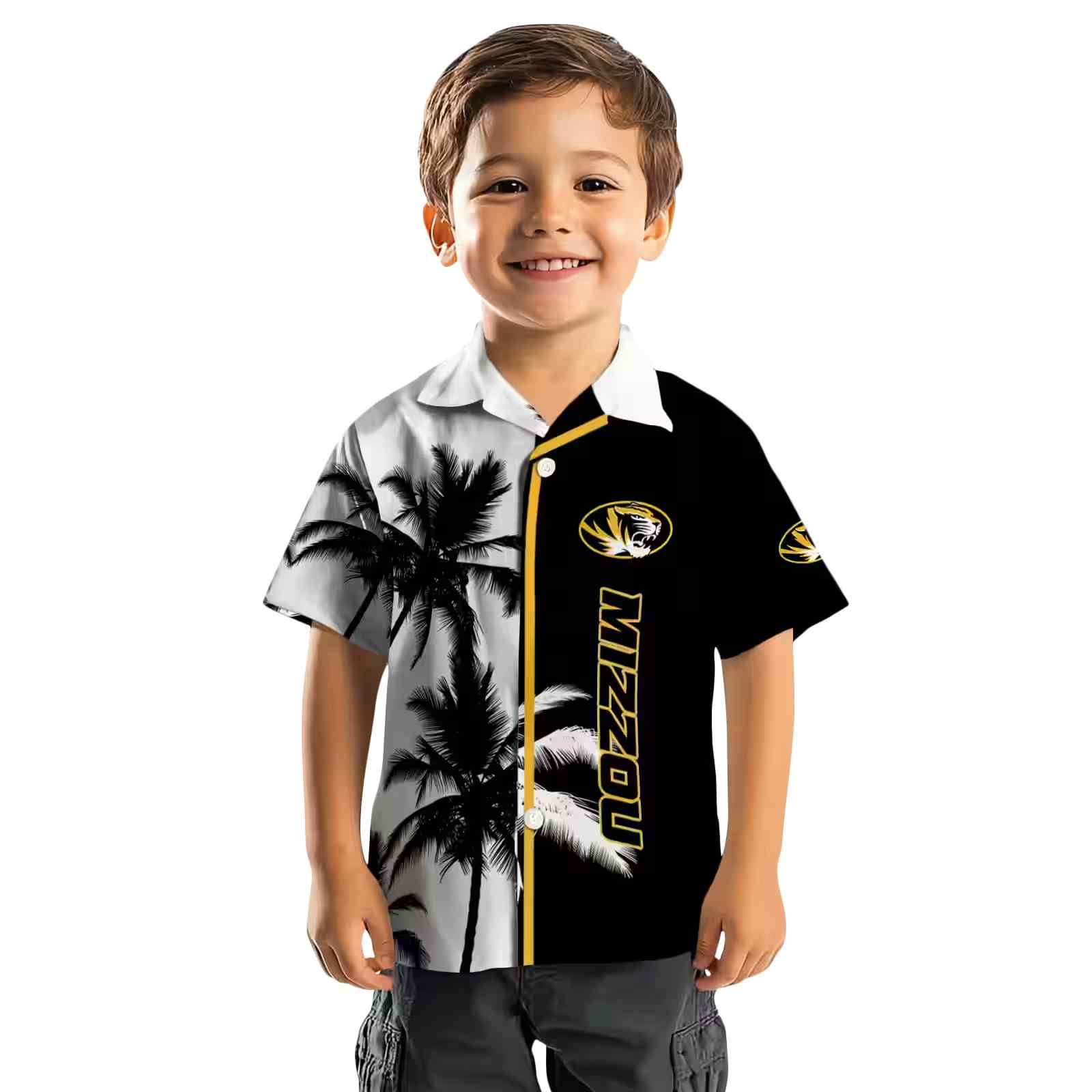 missouri tigers palm trees black white hawaiian shirt top rated