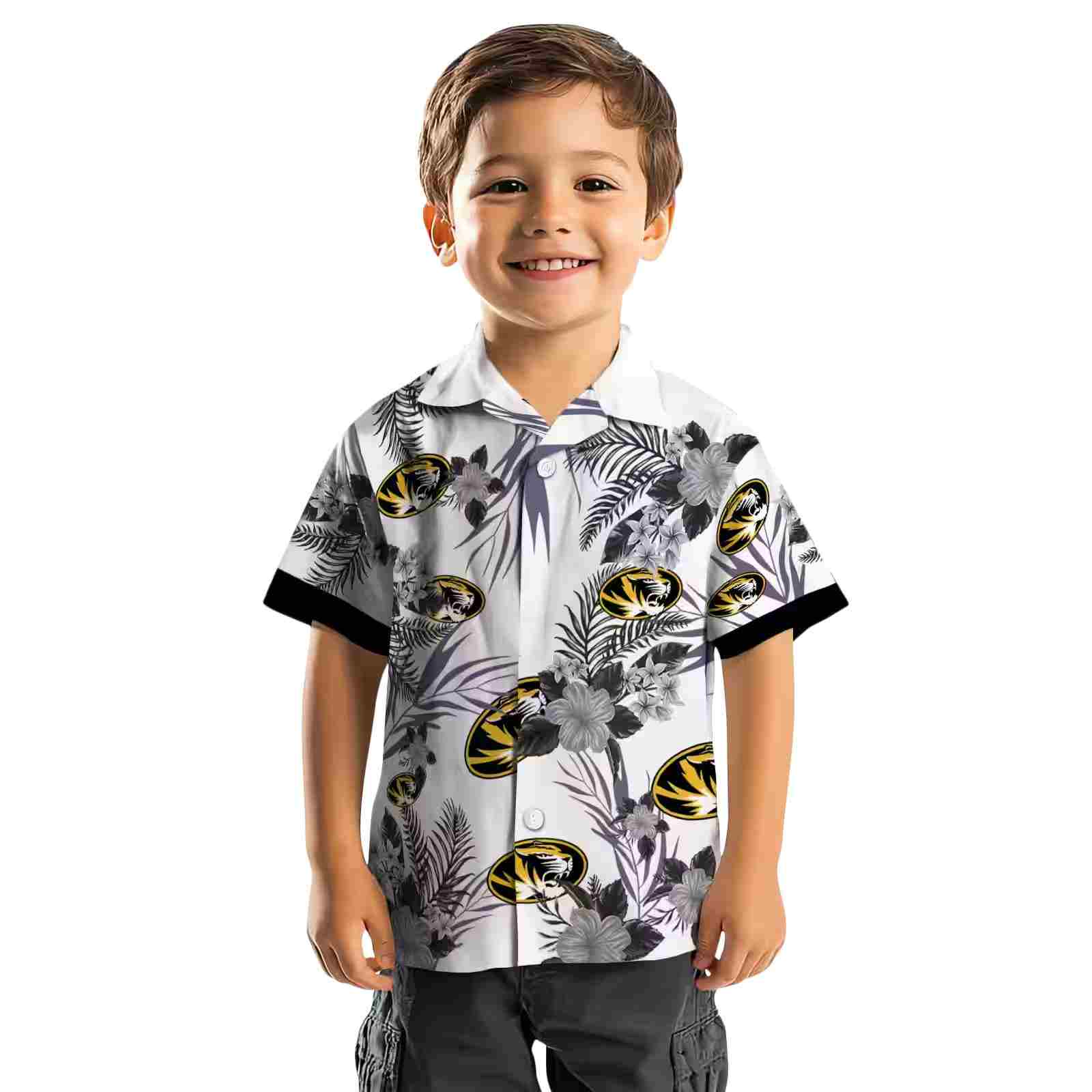 missouri tigers patriotic hibiscus design black white hawaiian shirt top rated