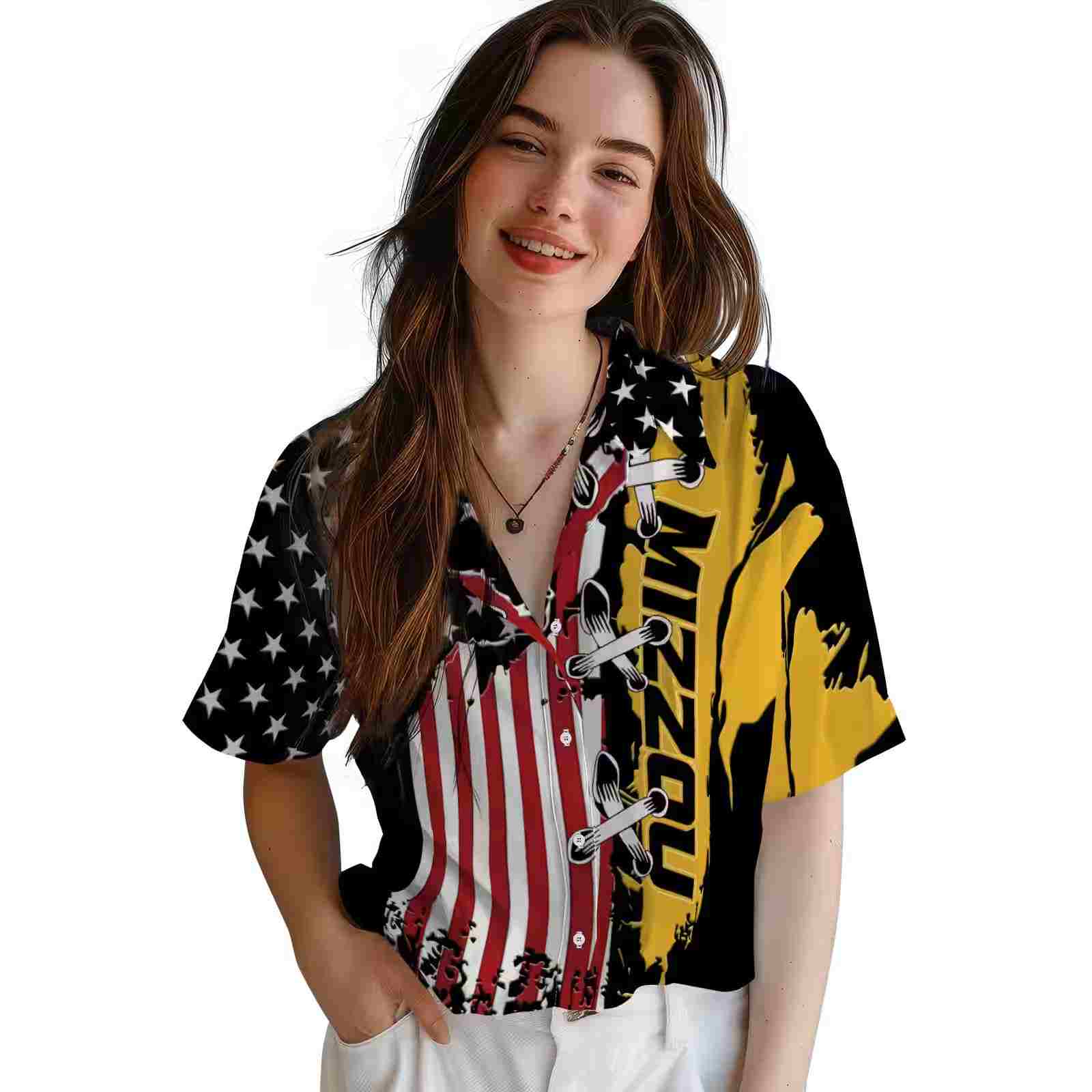 missouri tigers stitched flag black hawaiian shirt latest model