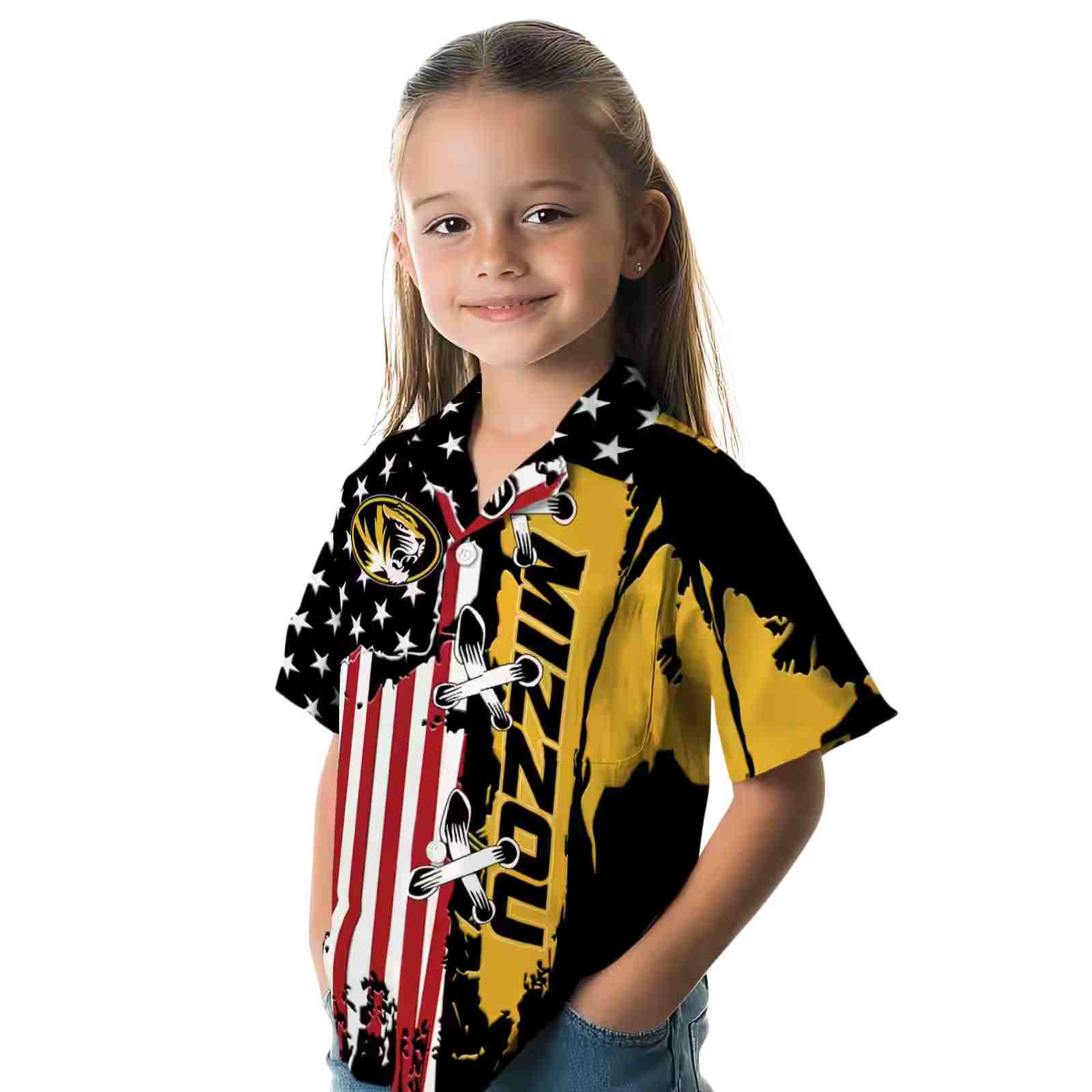 missouri tigers stitched flag black hawaiian shirt premium grade