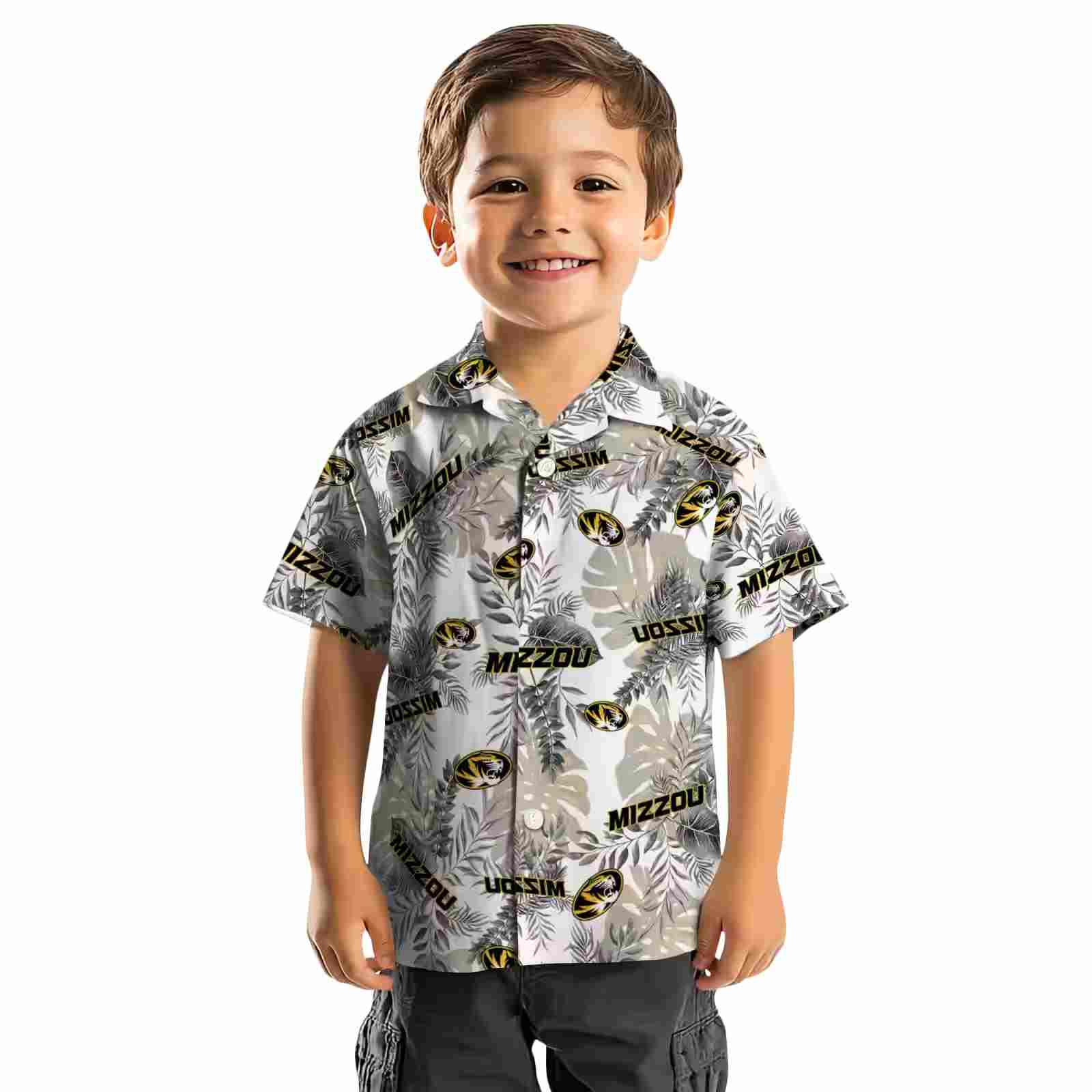 missouri tigers tropical leaves black white hawaiian shirt top rated