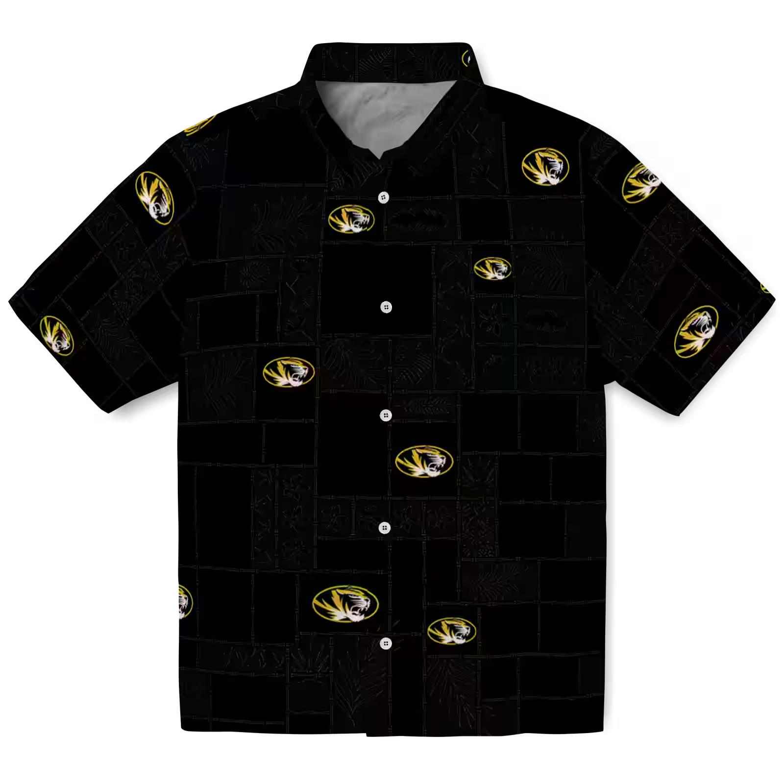 Missouri Tigers Tropical Patchwork Black Hawaiian Shirt