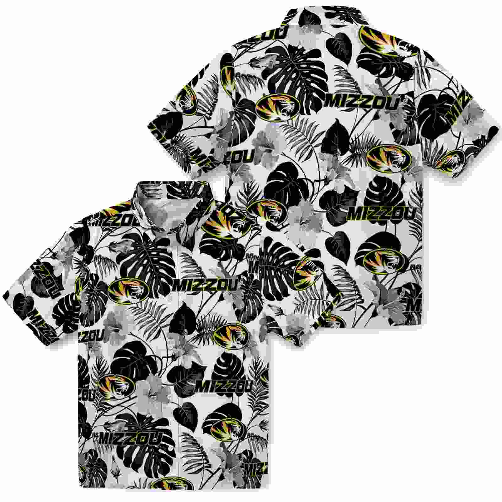 missouri tigers tropical plants black white hawaiian shirt high quality