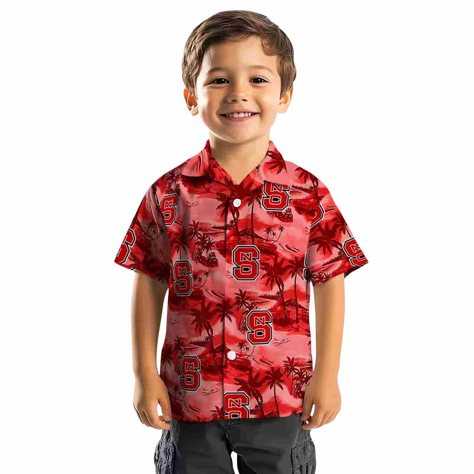 nc state wolfpack coastal palms red hawaiian shirt top rated