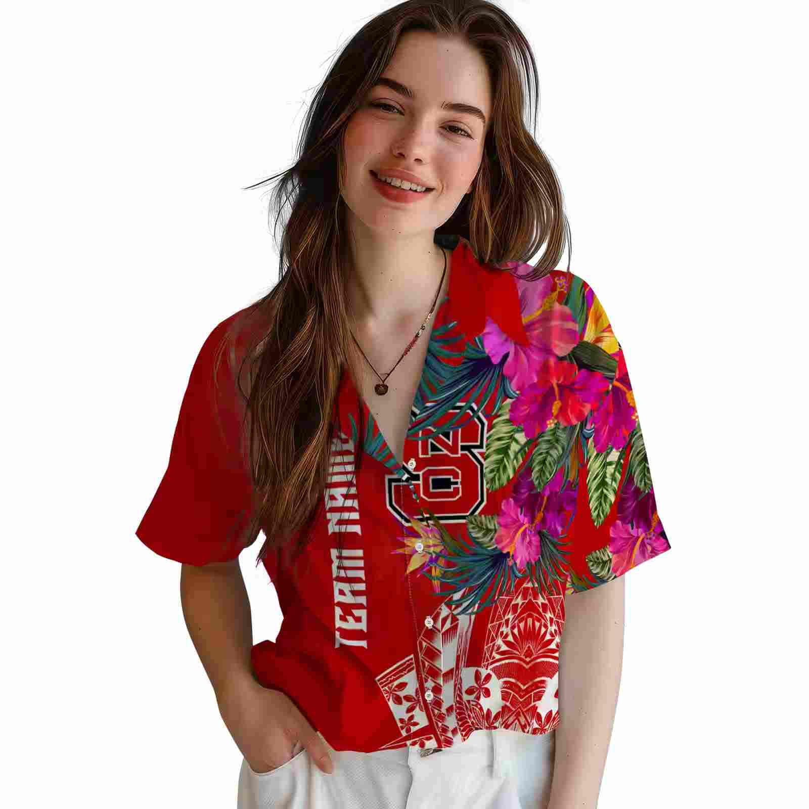 nc state wolfpack floral polynesian red hawaiian shirt latest model