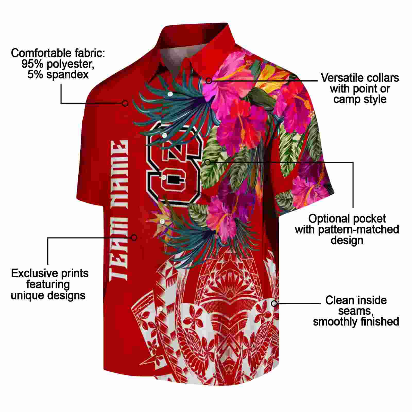 nc state wolfpack floral polynesian red hawaiian shirt new arrival