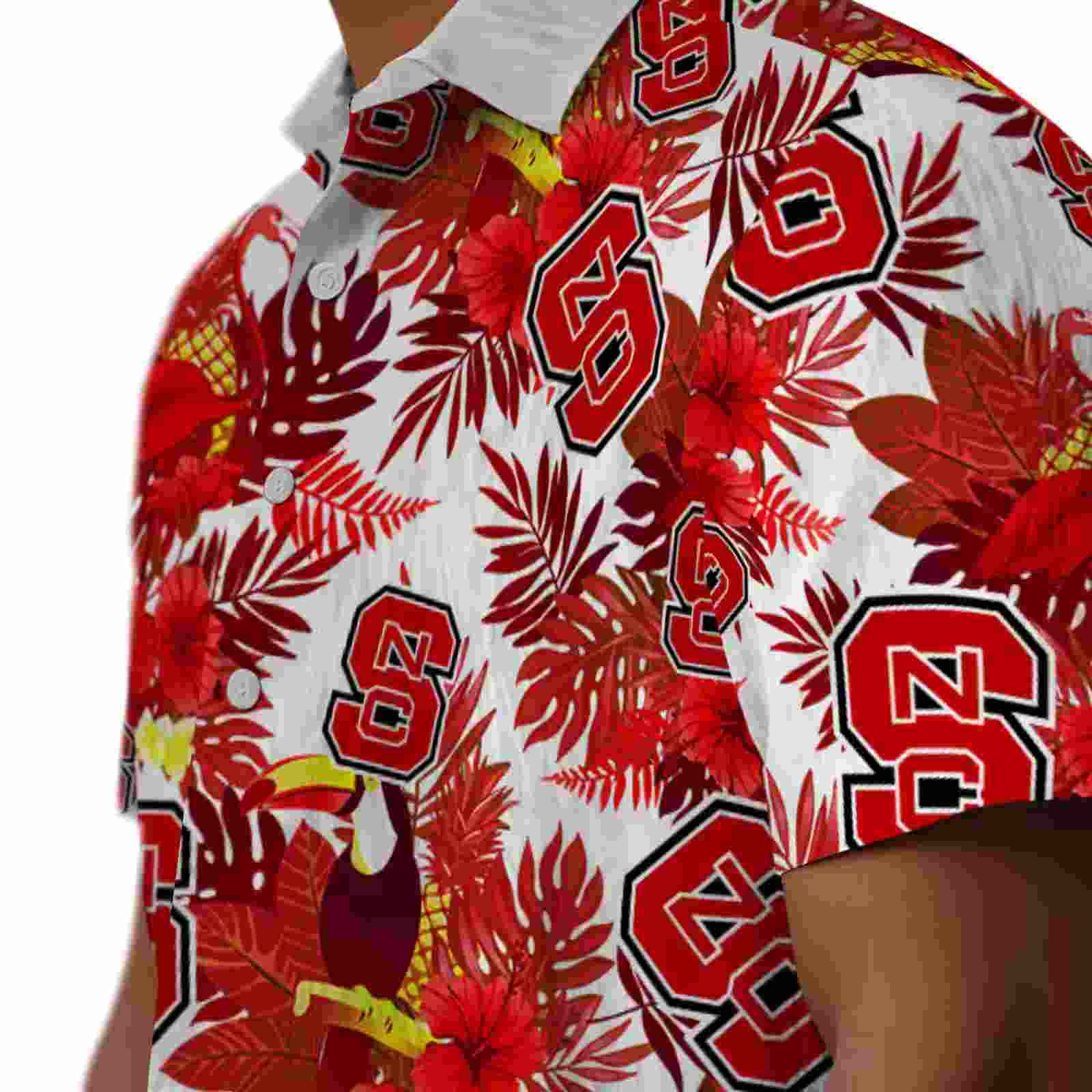 nc state wolfpack floral toucan red hawaiian shirt trendy